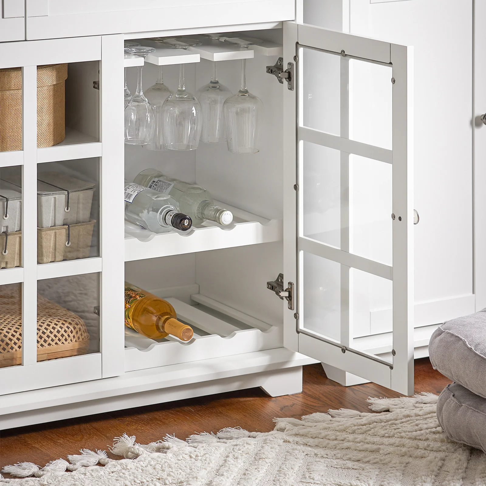 SoBuy FSB77-W Aparador Cocina con 3 Puertas y 2 Cajones Blanco - Image 9