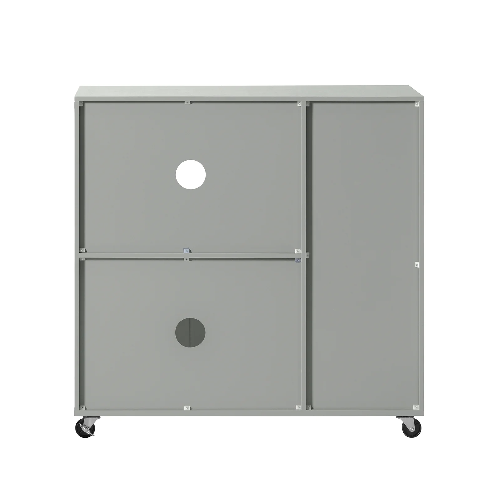 SoBuy FSB78-HG Aparador para Microondas con Ruedas 3 Puertas y un cajón Gris - Image 4