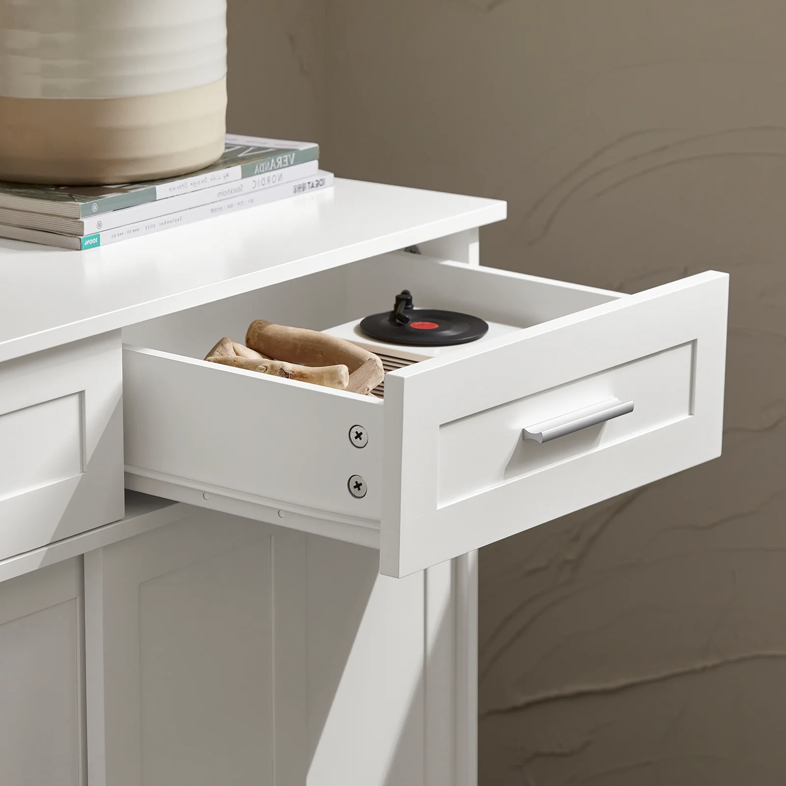 SoBuy FSB84-W Aparador recibidor con 2 cajones y 2 Puertas Blanco 80 x 40 x 85 cm - Image 6