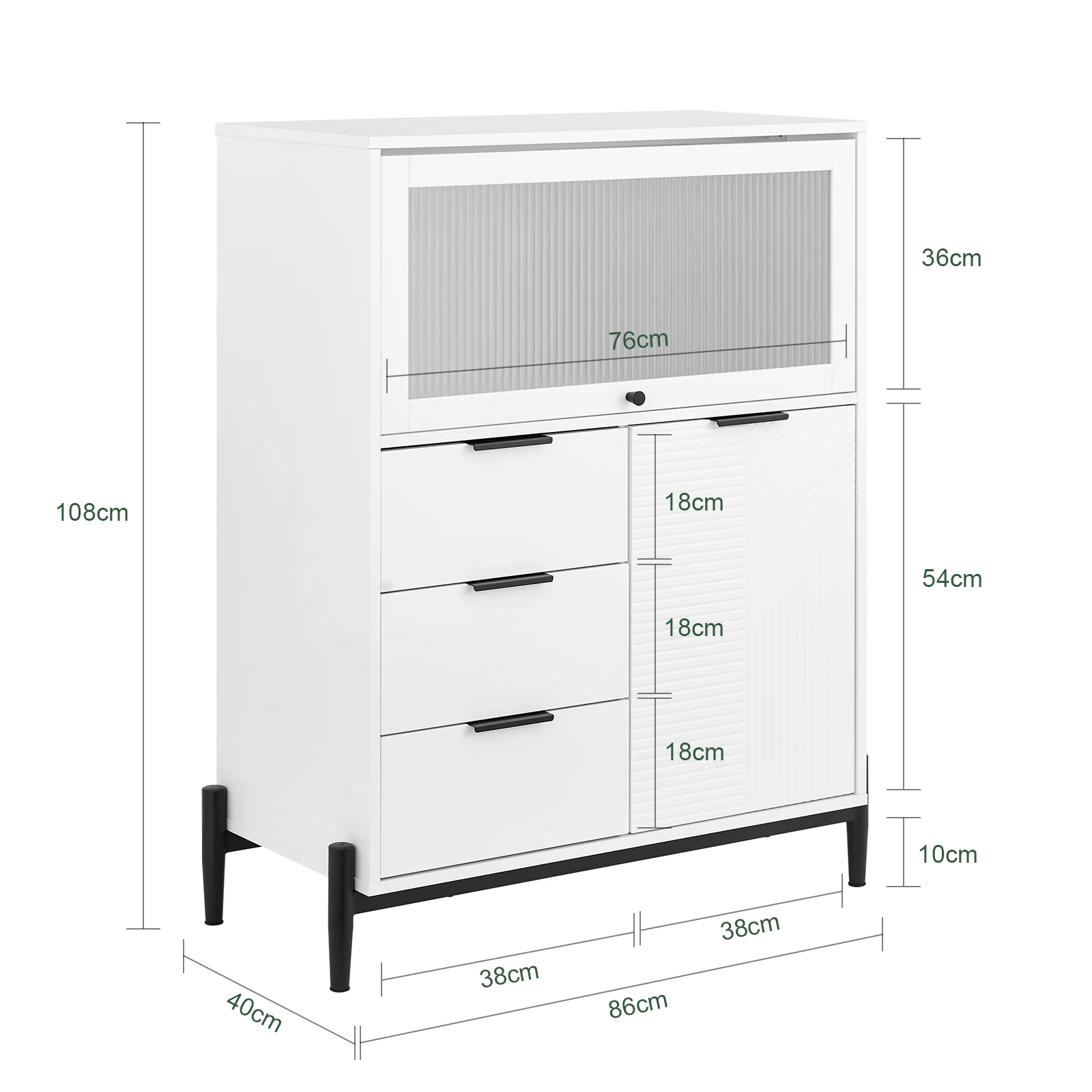 SoBuy FSB94-W Aparador Multifuncional para Pasillo salón y Cocina - Image 3