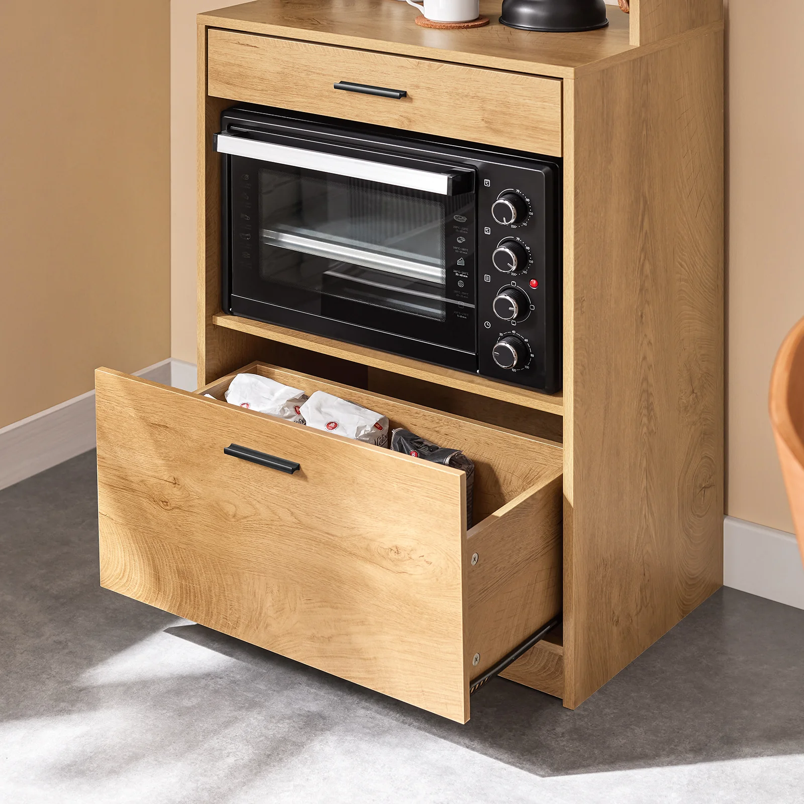 SoBuy FSB98-N Aparador de Cocina con 2 Puertas 2 cajones y 1 Panel Perforado 60 x 40 x 170 cm - Image 6