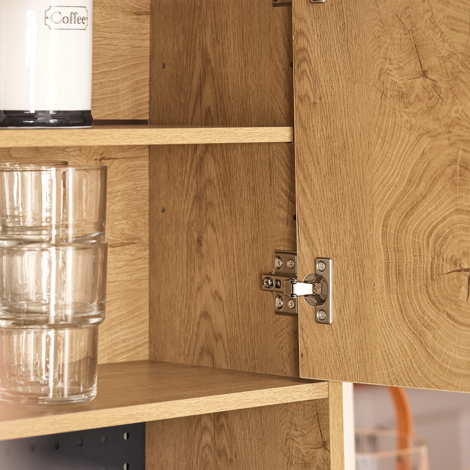 SoBuy FSB98-N Aparador de Cocina con 2 Puertas 2 cajones y 1 Panel Perforado 60 x 40 x 170 cm - Image 7