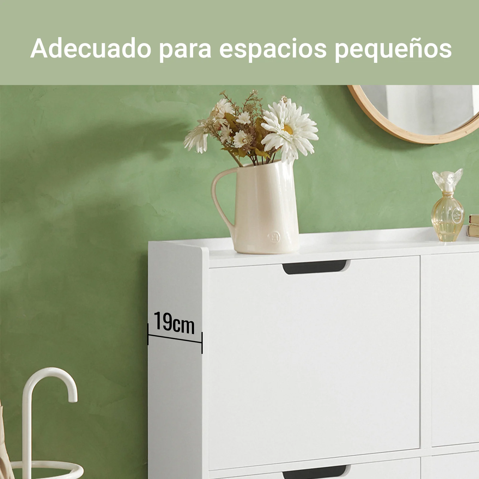 SoBuy FSR100-W Zapatero con 4 solapas 100 x 19 x 91 cm Blanco - Image 5