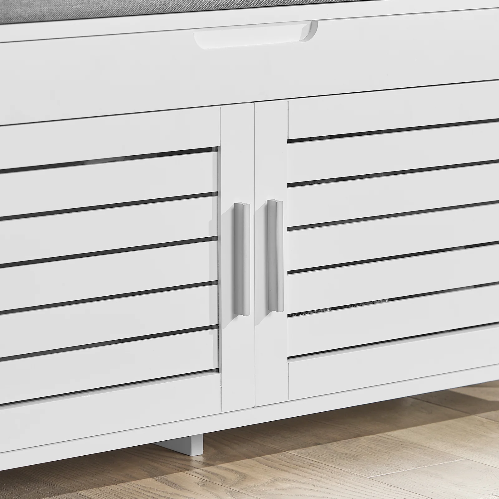 SoBuy FSR102-W Banco Zapatero con 2 Puertas Blanco 90x33x50 cm - Image 9
