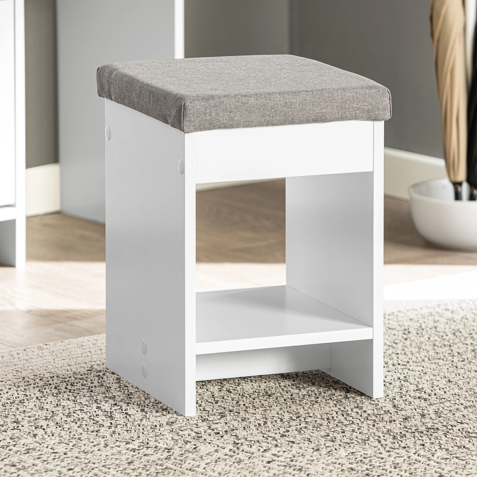 SoBuy FSR107-W Zapatero con 3 solapas,1 puerta y 1 taburete - Image 6