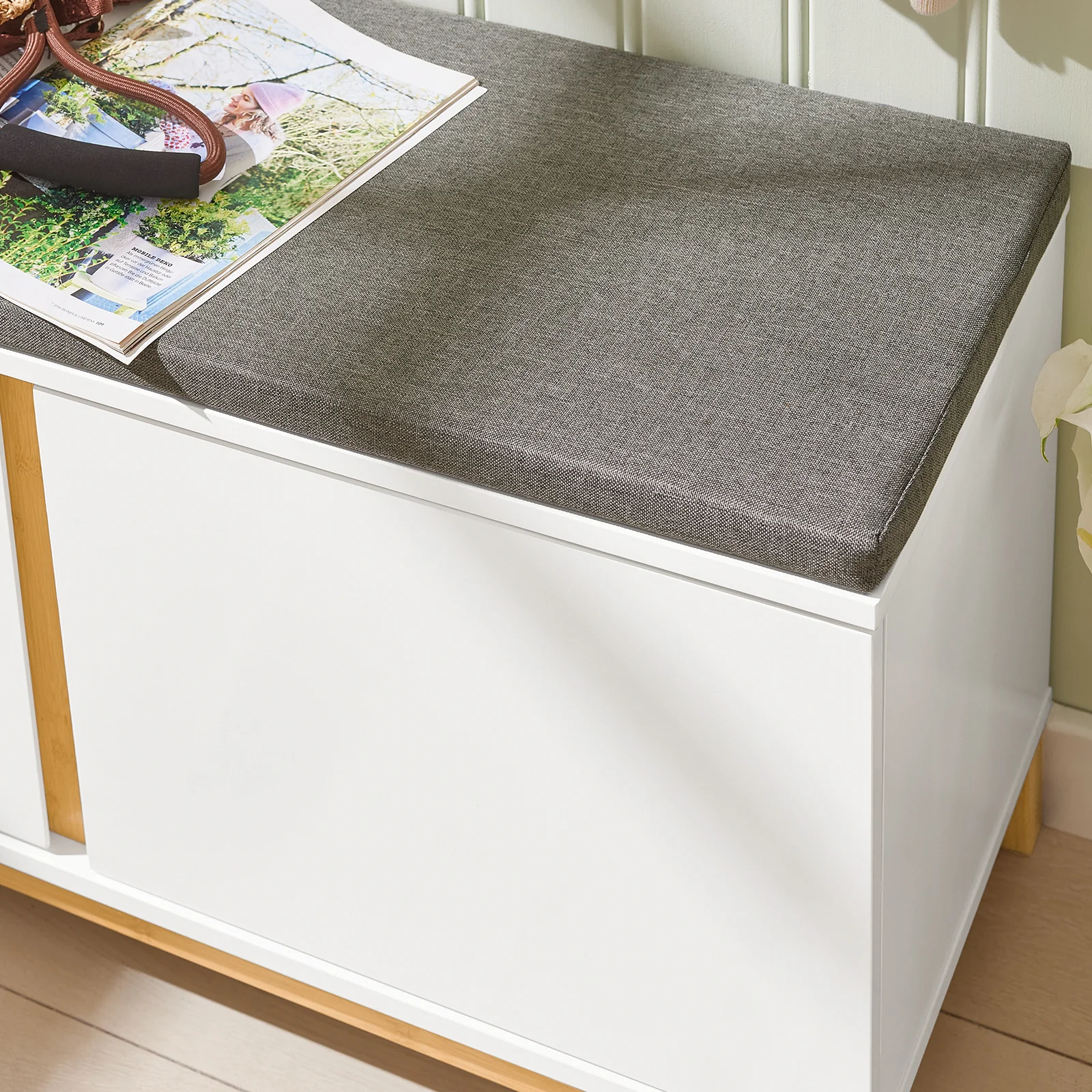 SoBuy FSR117-W Banco de almacenamiento con cojín Acolchado de Asiento - Image 6