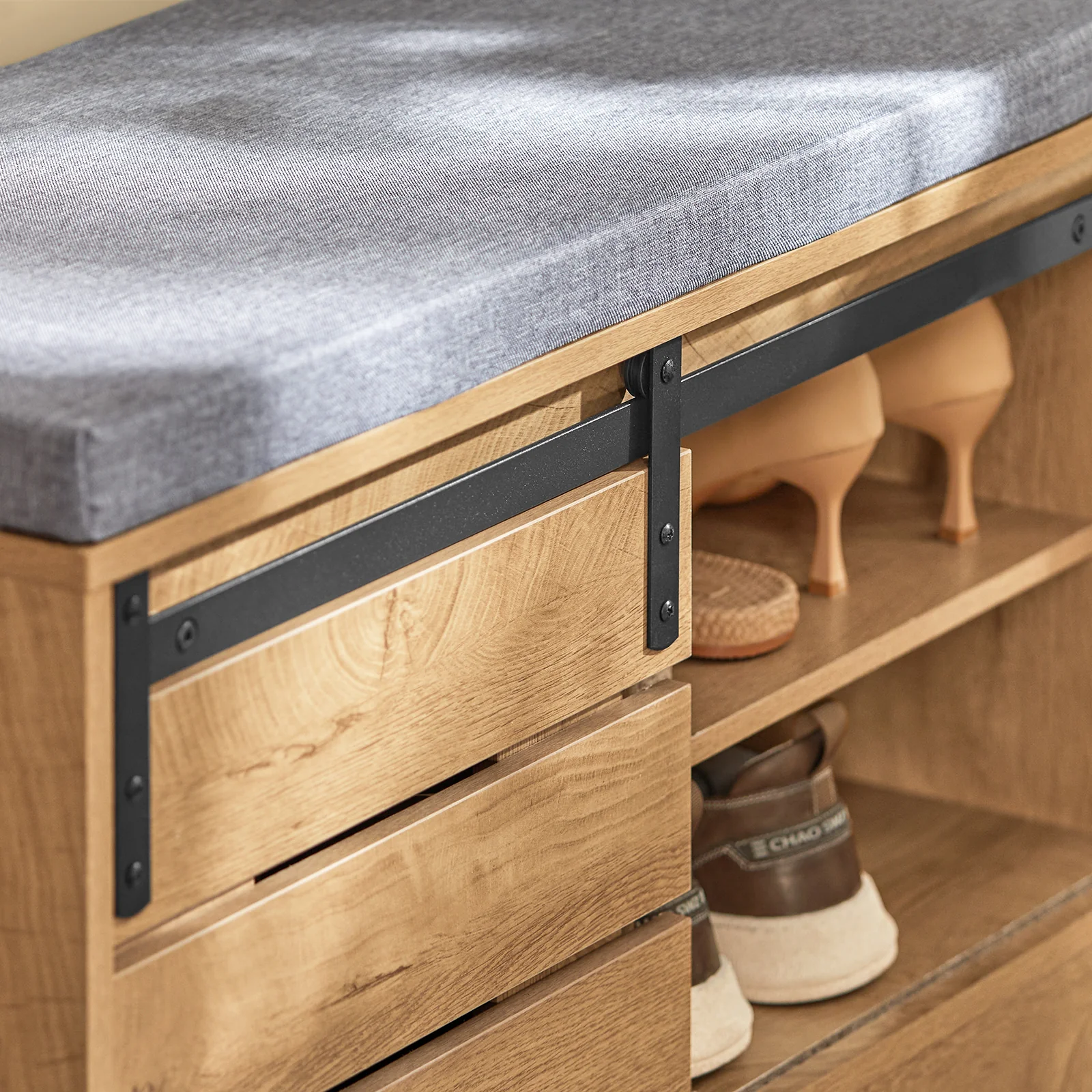 SoBuy FSR120-N Banco Zapatero con Puerta corrediza de Granero 80 x 35 x 48 cm - Image 7