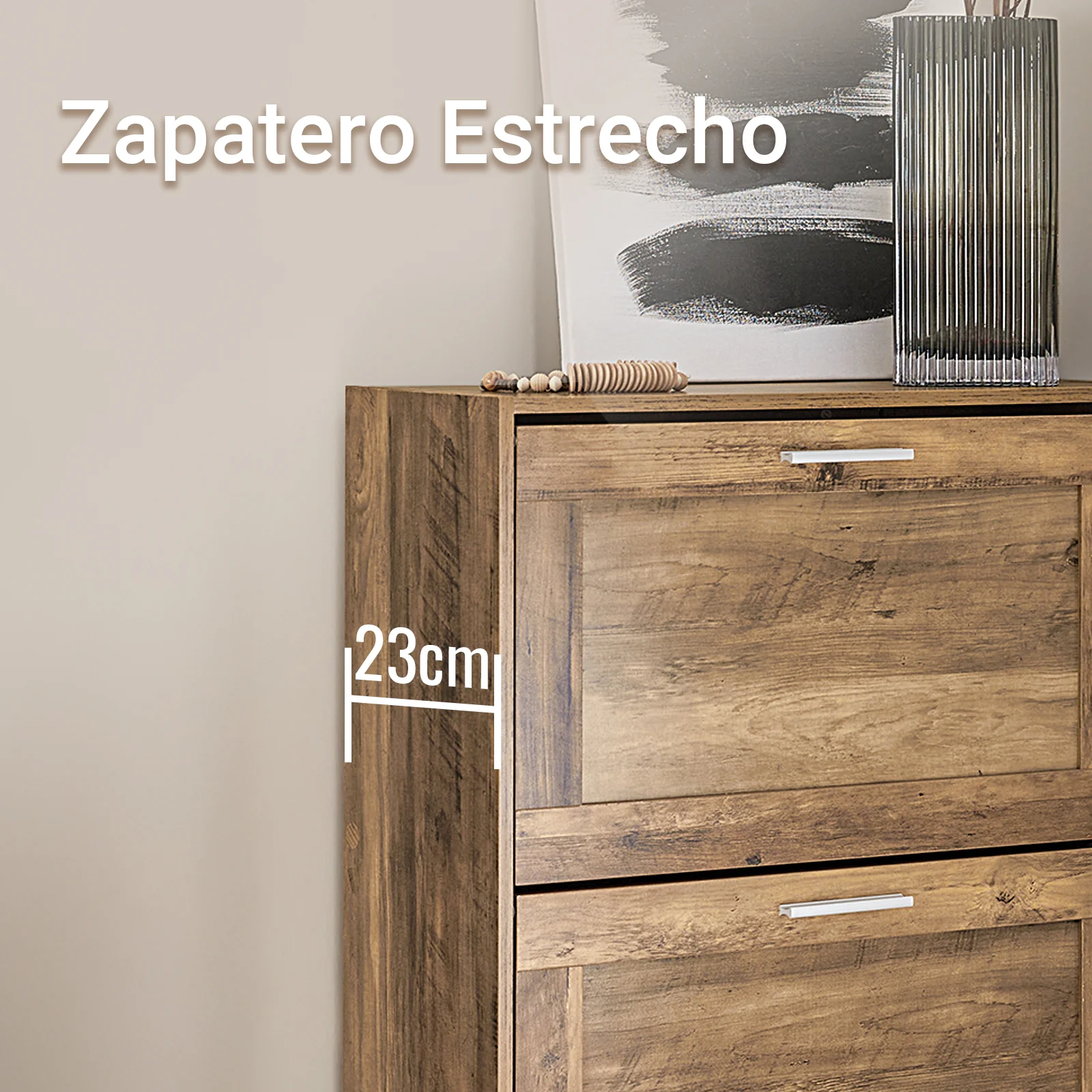 SoBuy FSR137-F Zapatero con 2 Solapas y 4 baldas Marron - Image 7