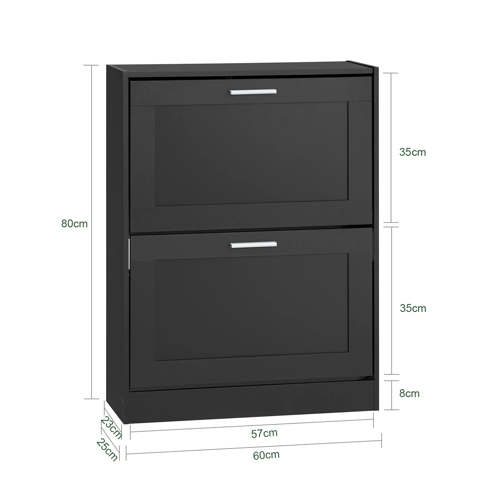 SoBuy FSR137-SCH Zapatero estrecho con 2 Solapas 60x25x80cm Negro - Image 3