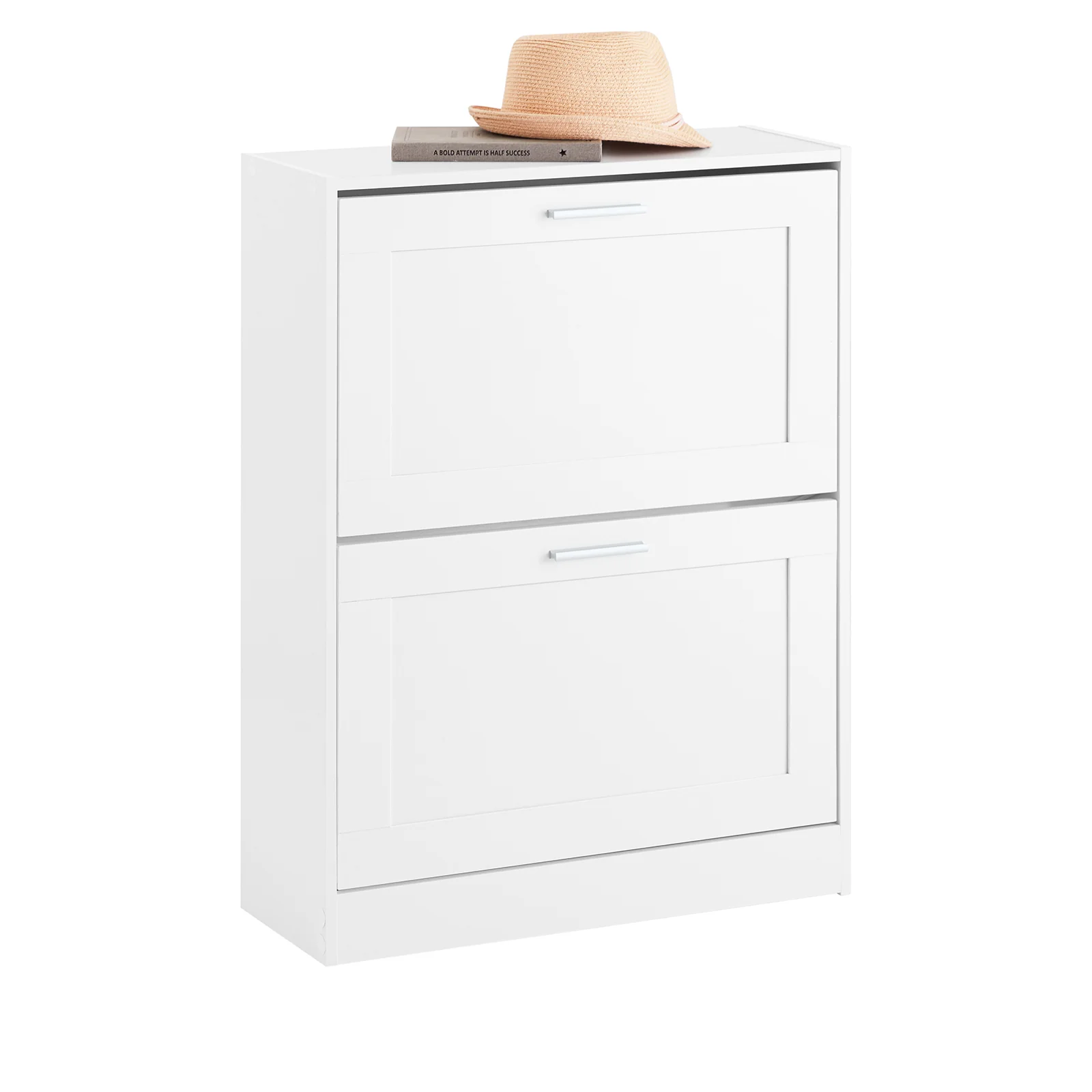 SoBuy FSR137-W Zapatero estrecho con 2 Solapas 60x25 x80cm Blanco