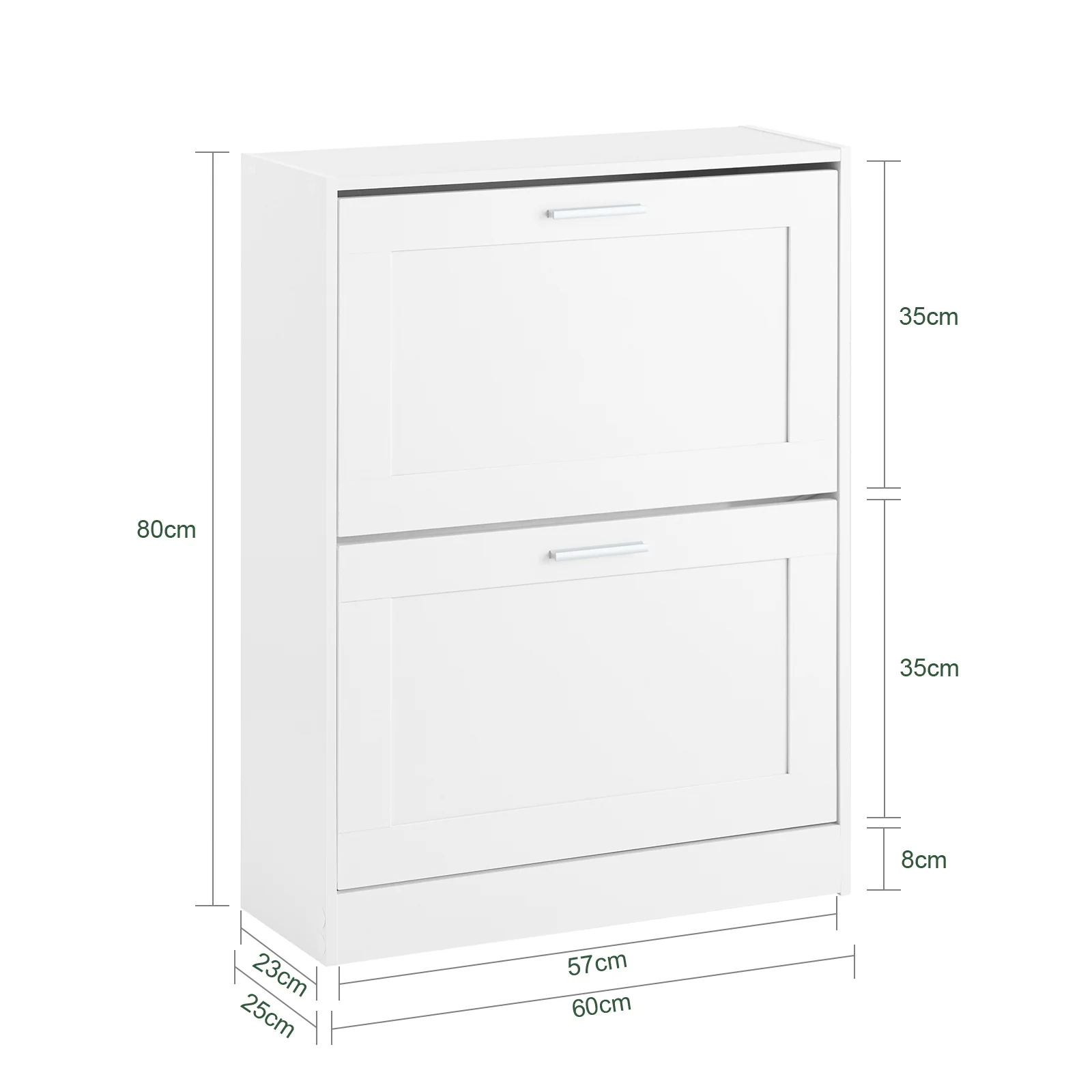 SoBuy FSR137-W Zapatero estrecho con 2 Solapas 60x25 x80cm Blanco - Image 3