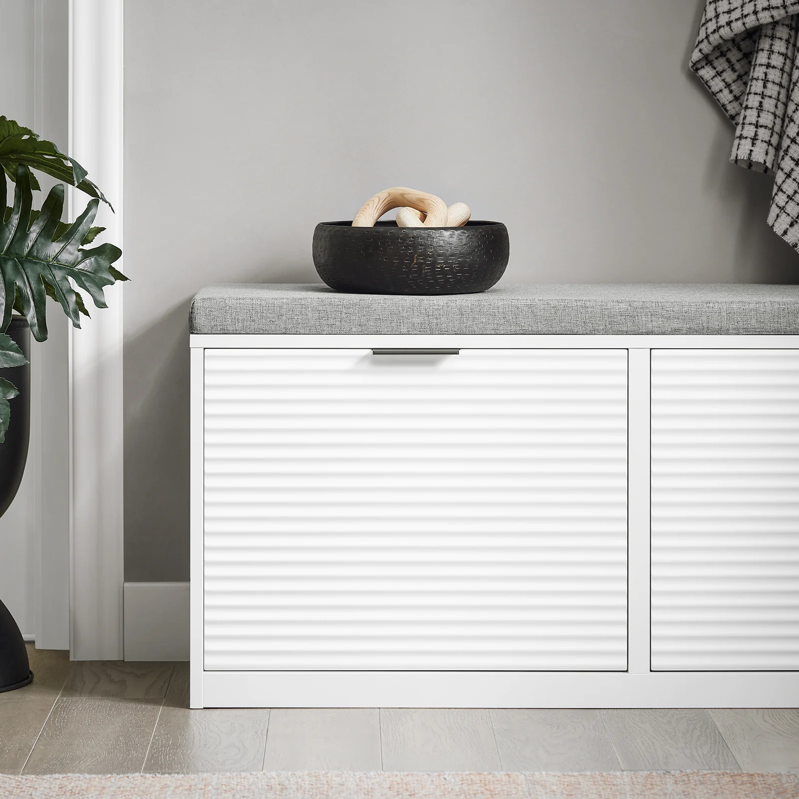 SoBuy FSR147-W Banco Zapatero con 2 Solapas 105 x 35 x 48 cm Blanco - Image 6