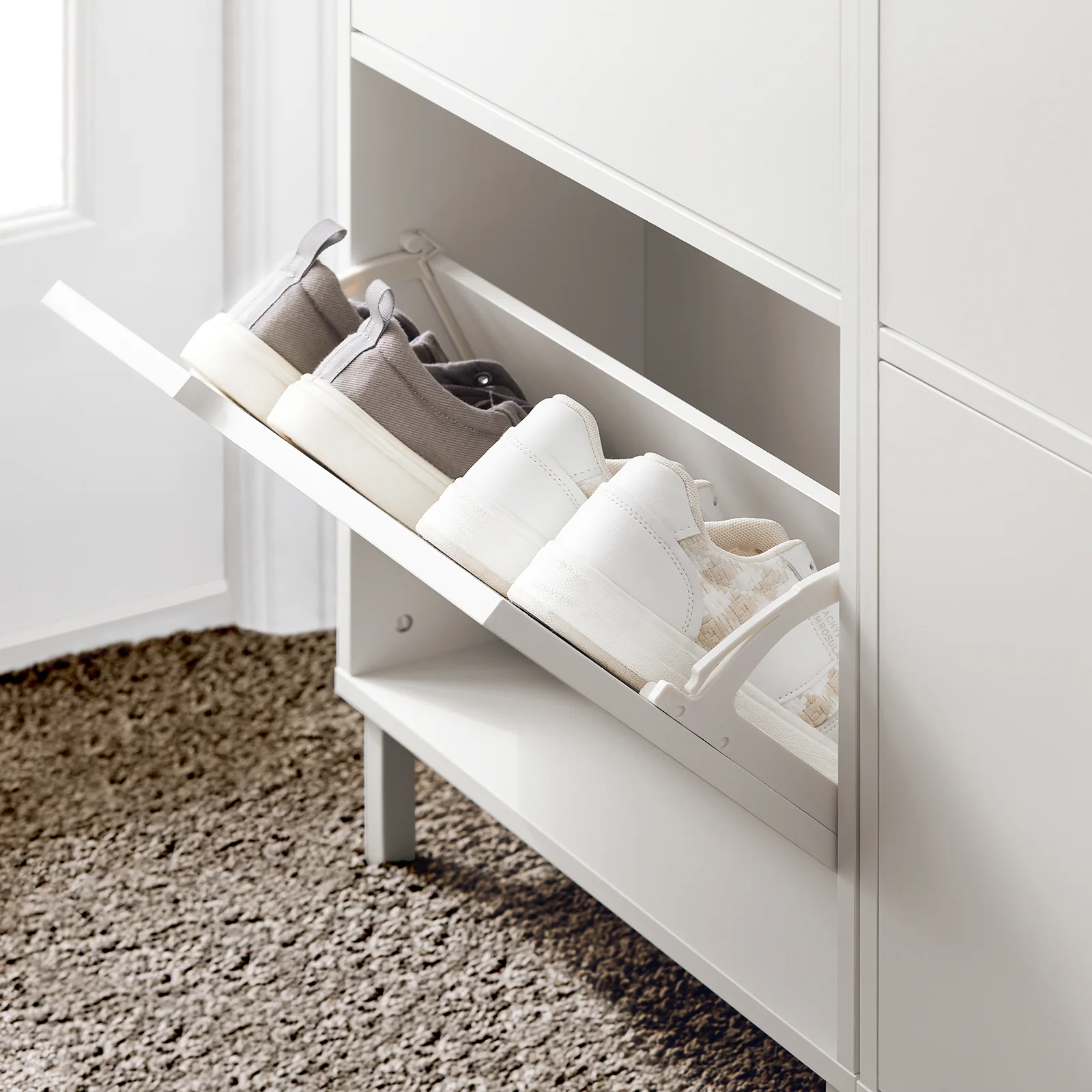 SoBuy FSR151-W Zapatero Estrecho con 2 Solapas Blanco 50 x 19 x 91 cm - Image 7