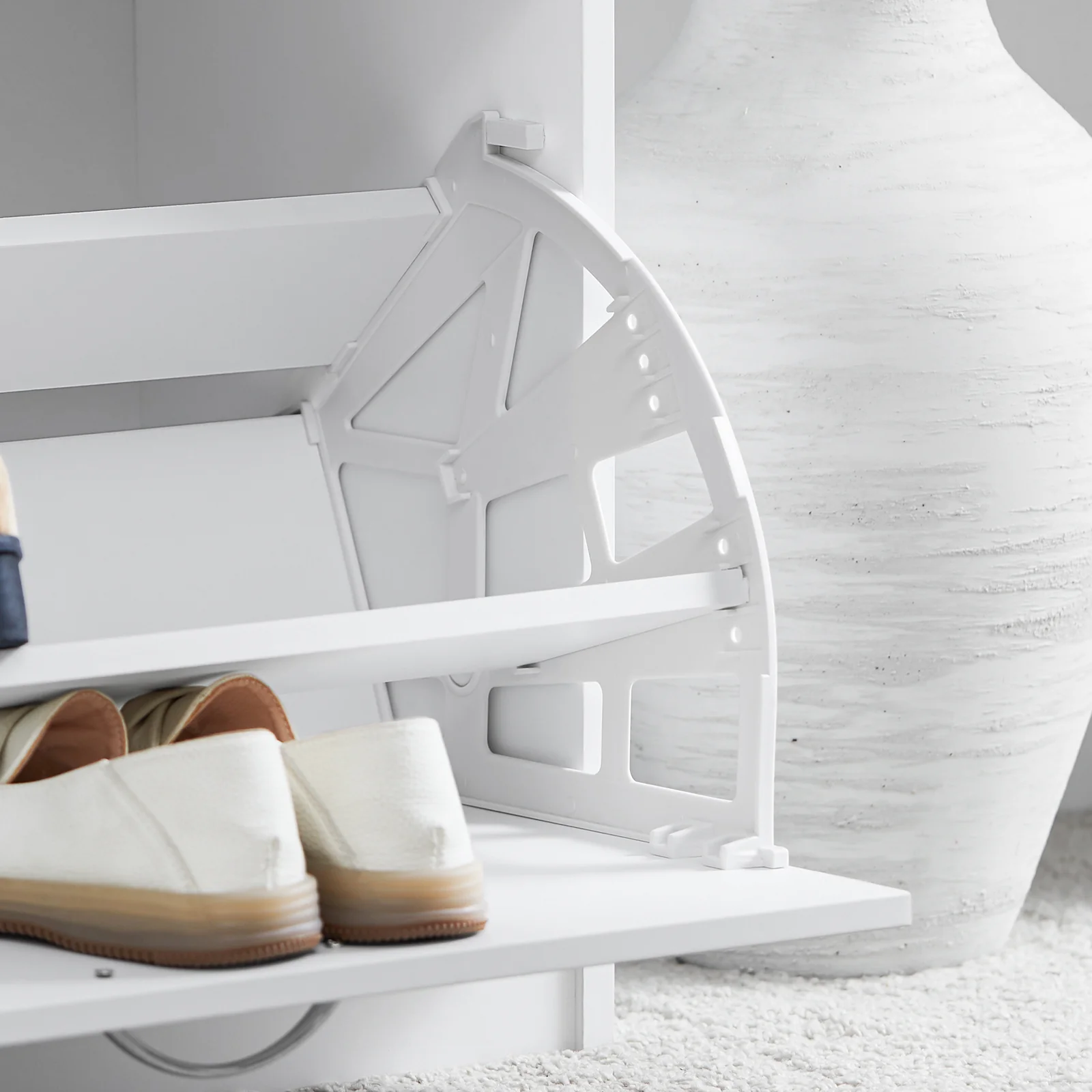 SoBuy FSR16-W+FRG178-W Mueble recibidor Zapatero con Perchero - Image 8