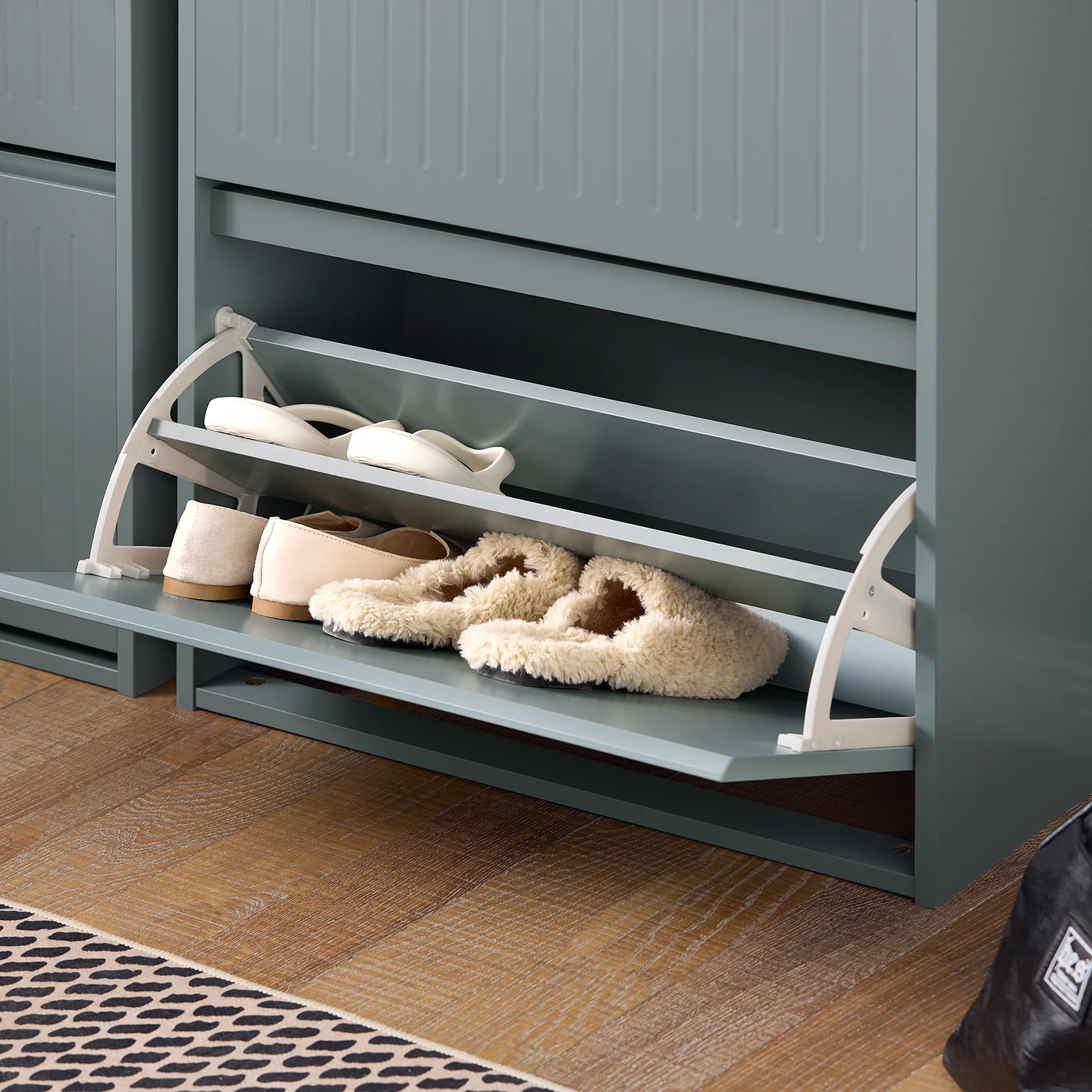 SoBuy FSR165-H-HG Zapatero con 3 solapas Gris 61x26x120 cm - Image 9