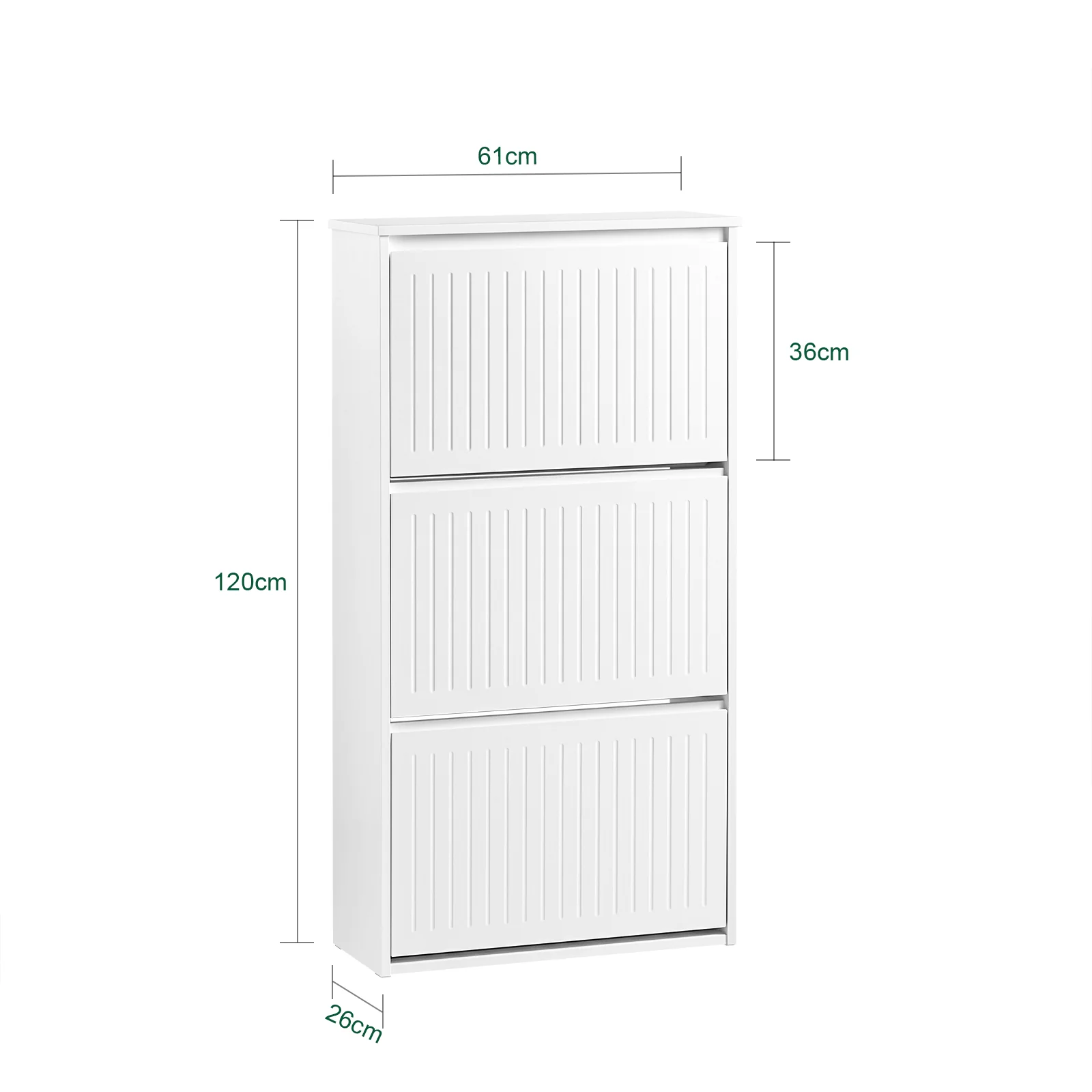SoBuy FSR165-H-W Zapatero con 3 Solapas Blanco 61 x 26 x 120 cm - Image 3