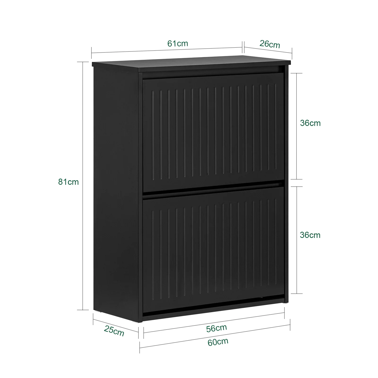 SoBuy FSR165-K-SCH Zapatero con 2 solapas negro 61 x 26 x 81 cm - Image 3