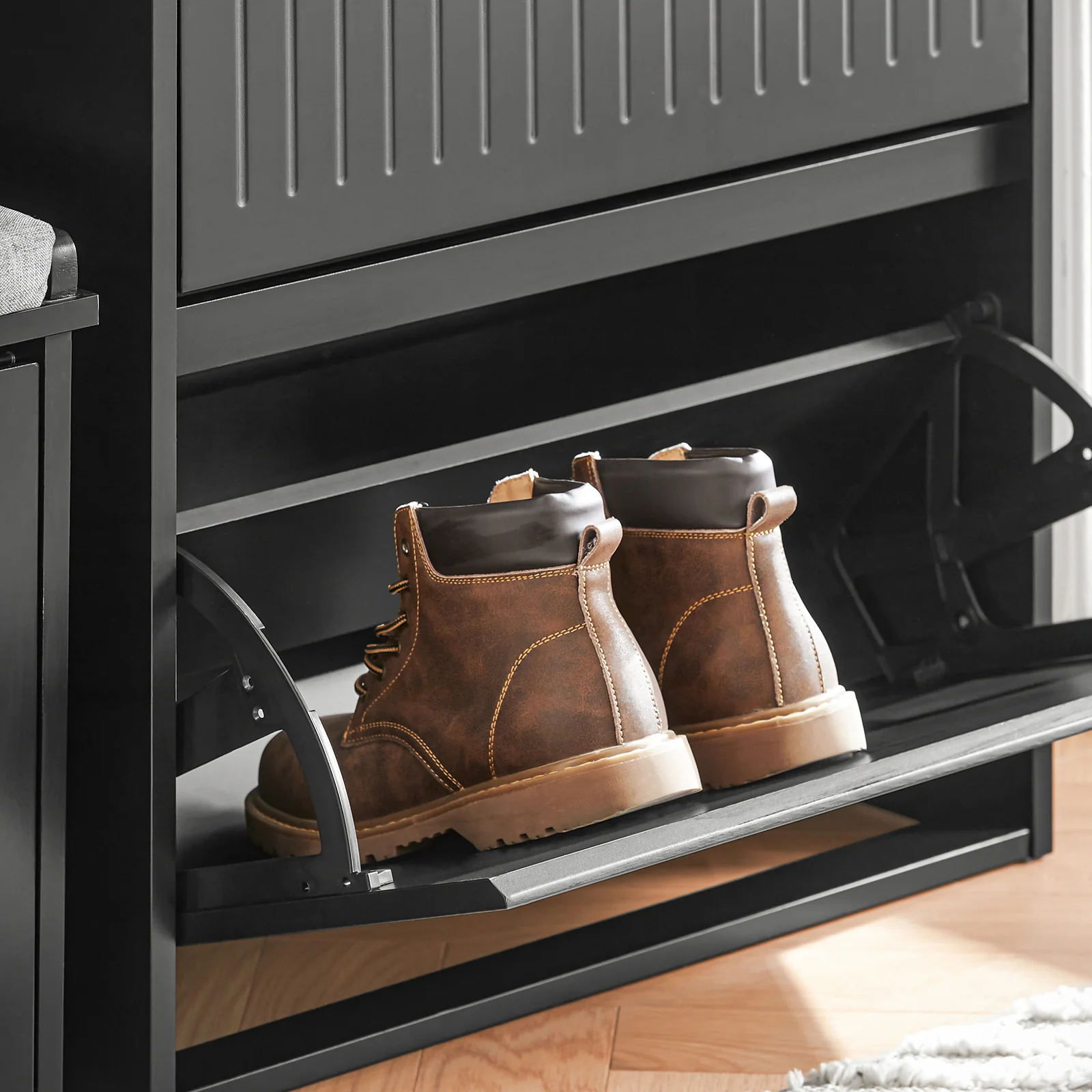 SoBuy FSR165-K-SCH Zapatero con 2 solapas negro 61 x 26 x 81 cm - Image 9