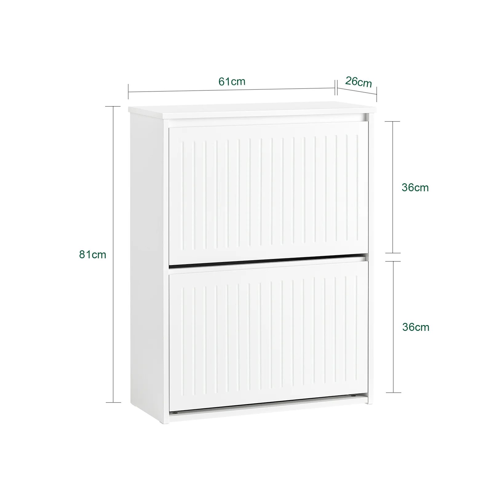 SoBuy FSR165-K-W Zapatero con 2 solapas Blanco 61 x 26 x 81 cm - Image 3
