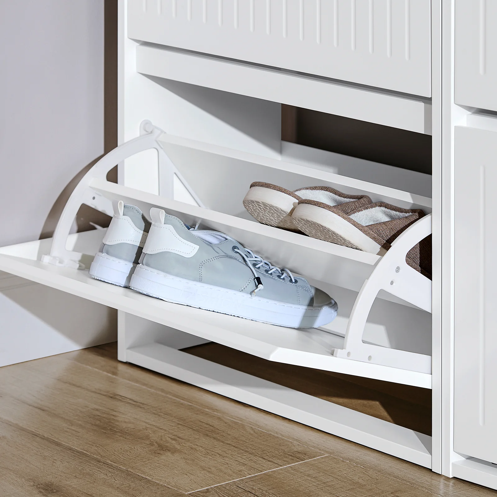 SoBuy FSR165-K-W Zapatero con 2 solapas Blanco 61 x 26 x 81 cm - Image 9