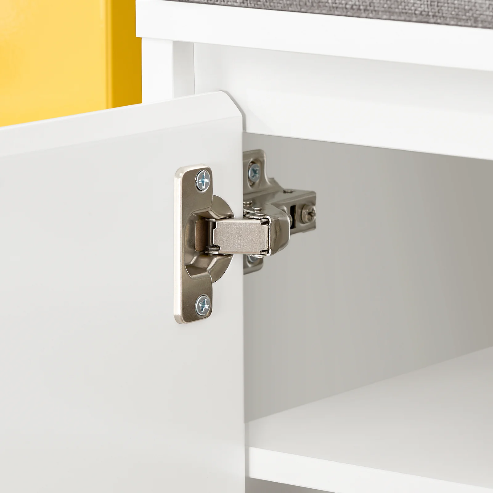 SoBuy FSR172-W Banco Zapatero con 2 asientos, 1 Cajón y 2 Puertas 100 x 35 x 42 cm Blanco - Image 6