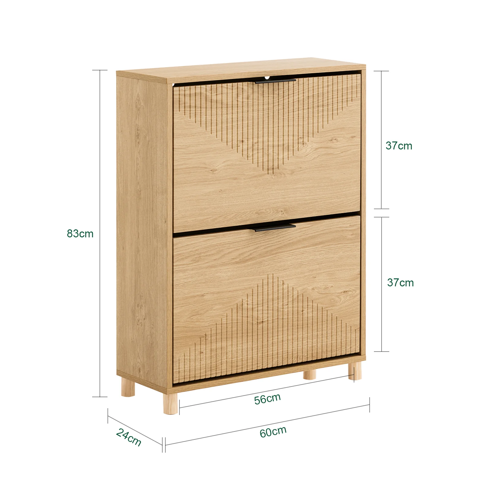 SoBuy FSR200-II-N Zapatero Entrada Recibidor Mueble de Madera con 2 Cajones Abatibles - Image 3