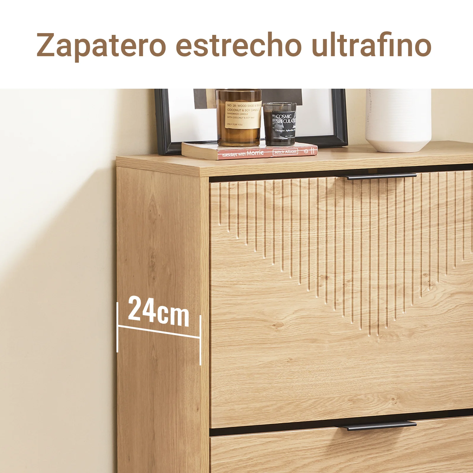 SoBuy FSR200-II-N Zapatero Entrada Recibidor Mueble de Madera con 2 Cajones Abatibles - Image 4