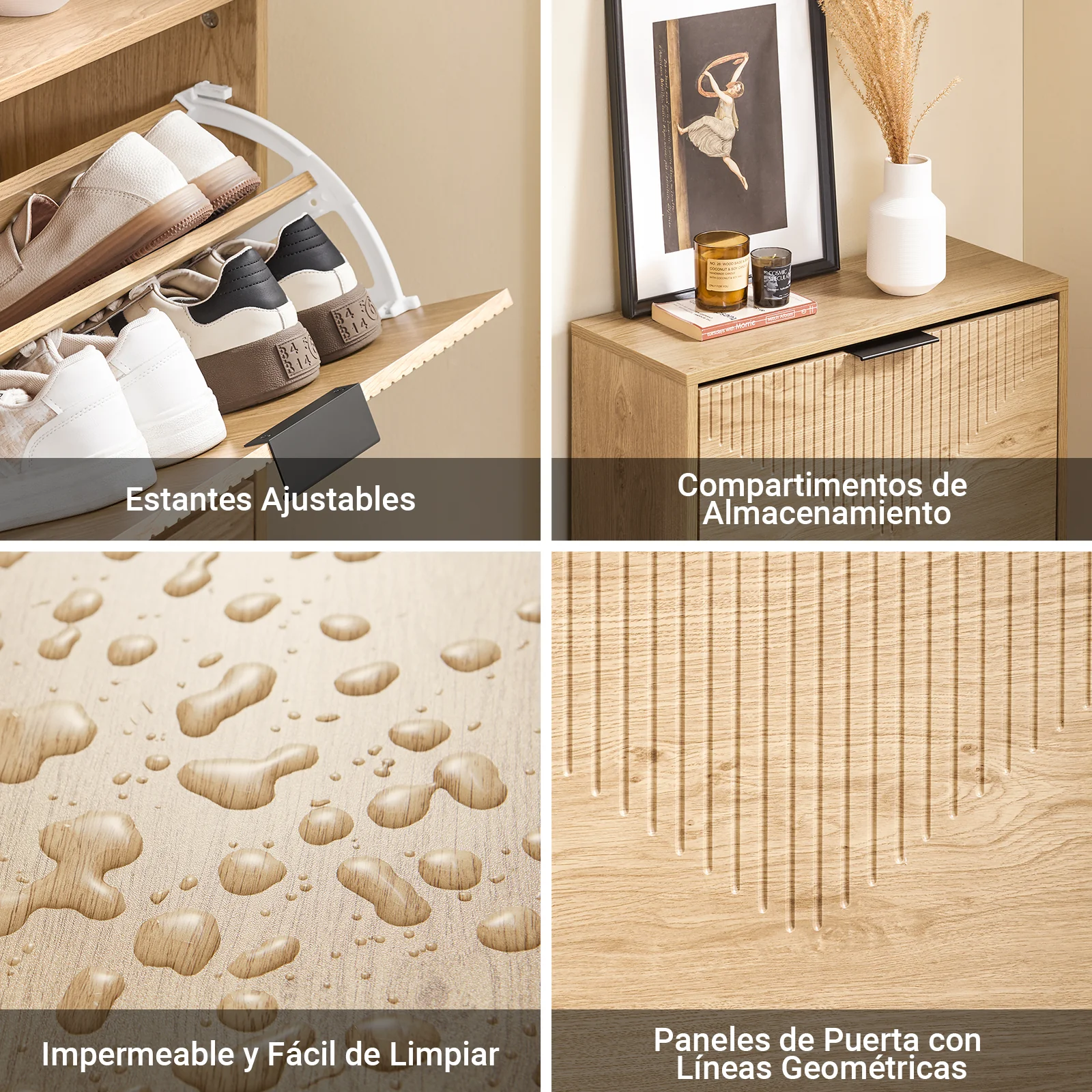 SoBuy FSR200-II-N Zapatero Entrada Recibidor Mueble de Madera con 2 Cajones Abatibles - Image 6