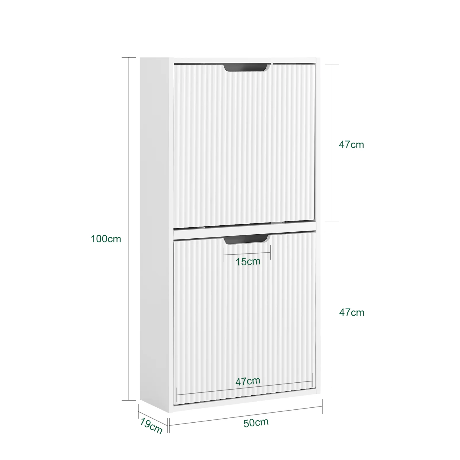 SoBuy FSR204-W Zapatero Estrecho de pared 19cm con 2 Puertas Blanco 50x19x100cm - Image 3