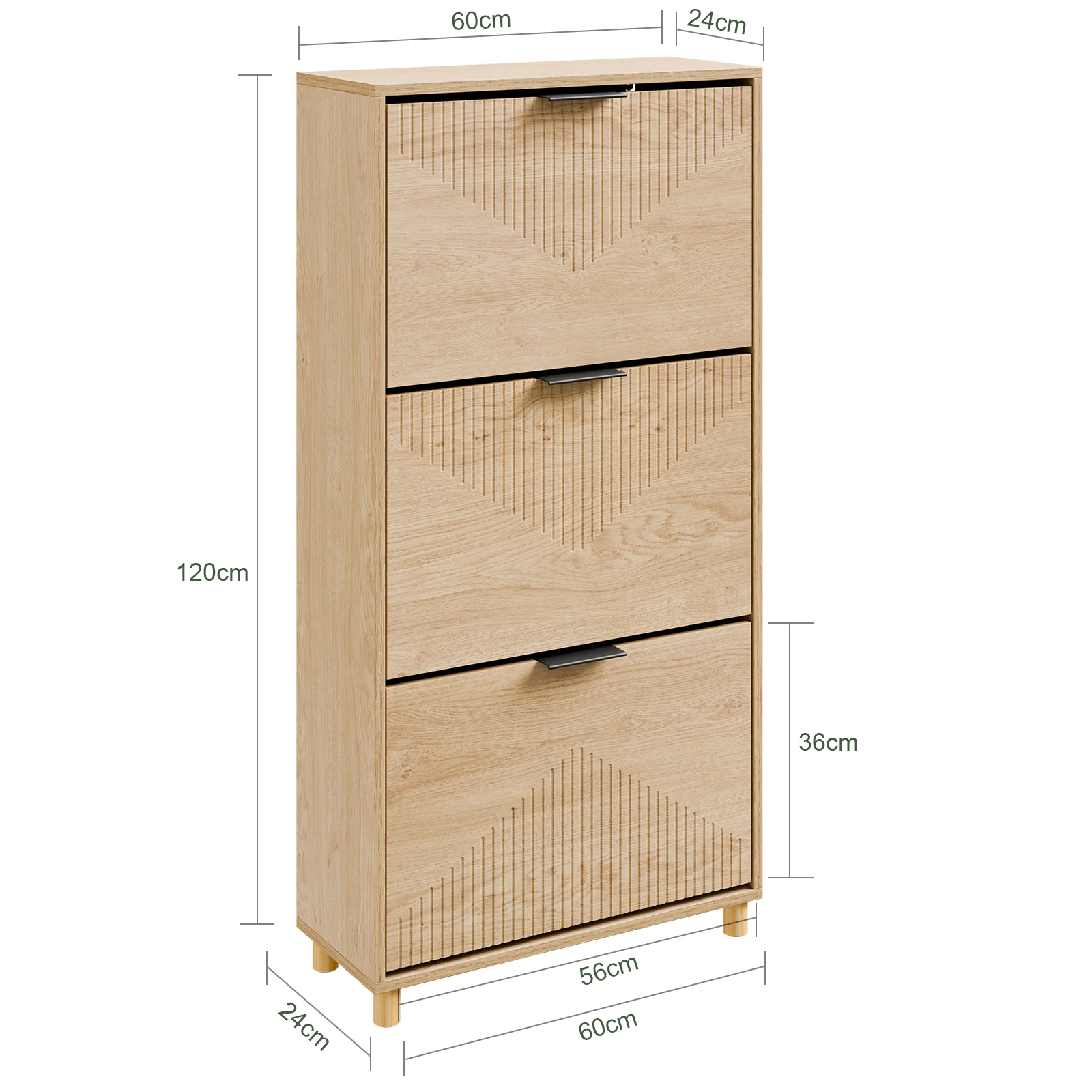 SoBuy FSR213-N Zapatero Estrecho Madera 24cm Diseño nórdico - Image 3