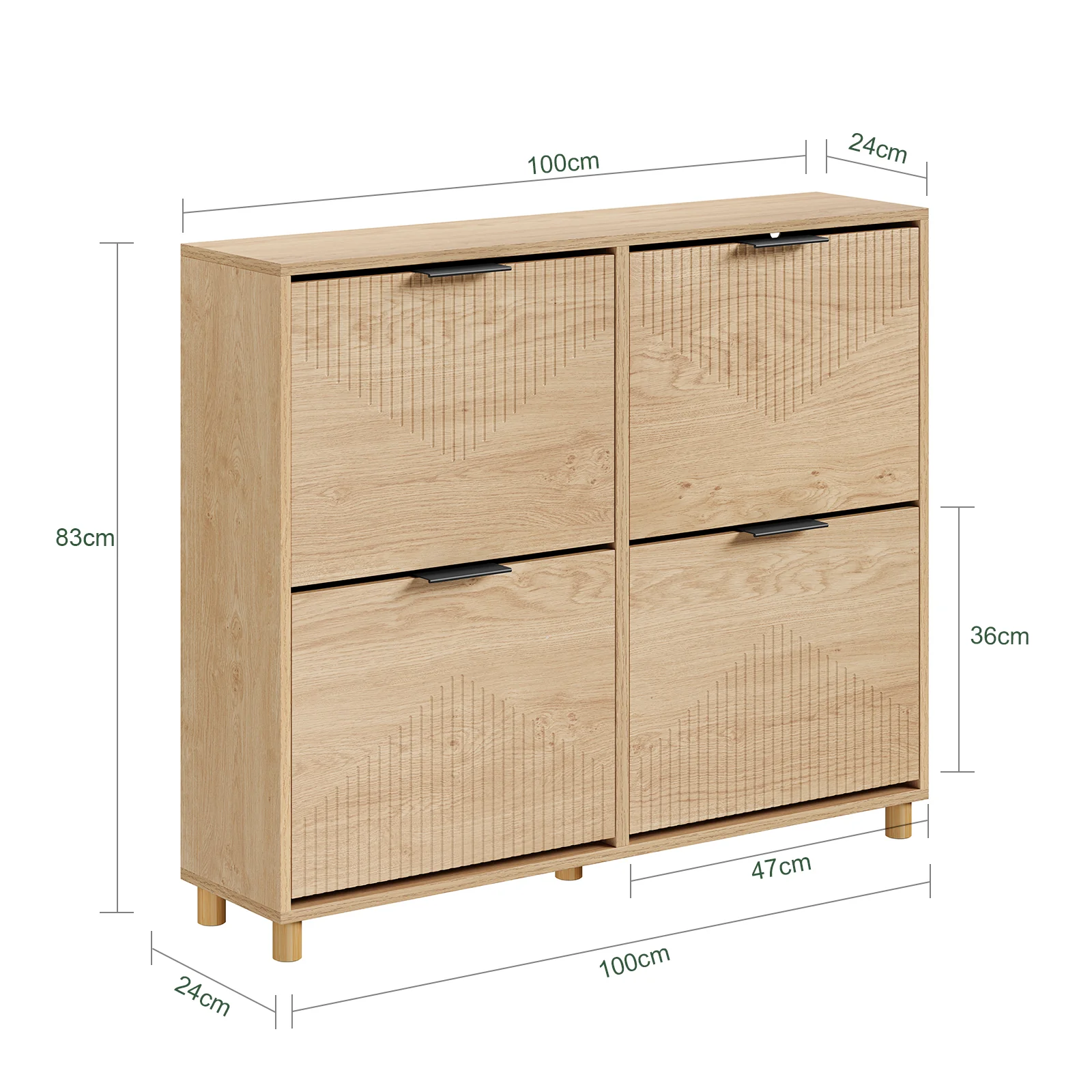 SoBuy FSR214-N Zapatero Estrecho 24cm para Entrada Madera para Zapatos hasta Talla 47 - Image 3