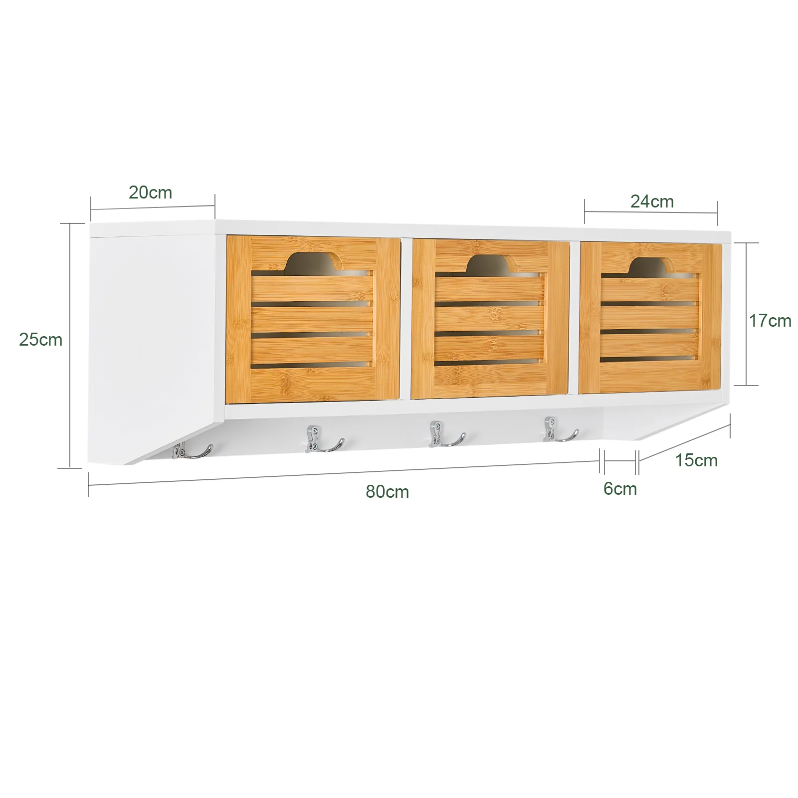 SoBuy FSR23-WN+FHK19-WN  Set de 1 Banco Zapatero y 1 Estante de Pared - Image 3