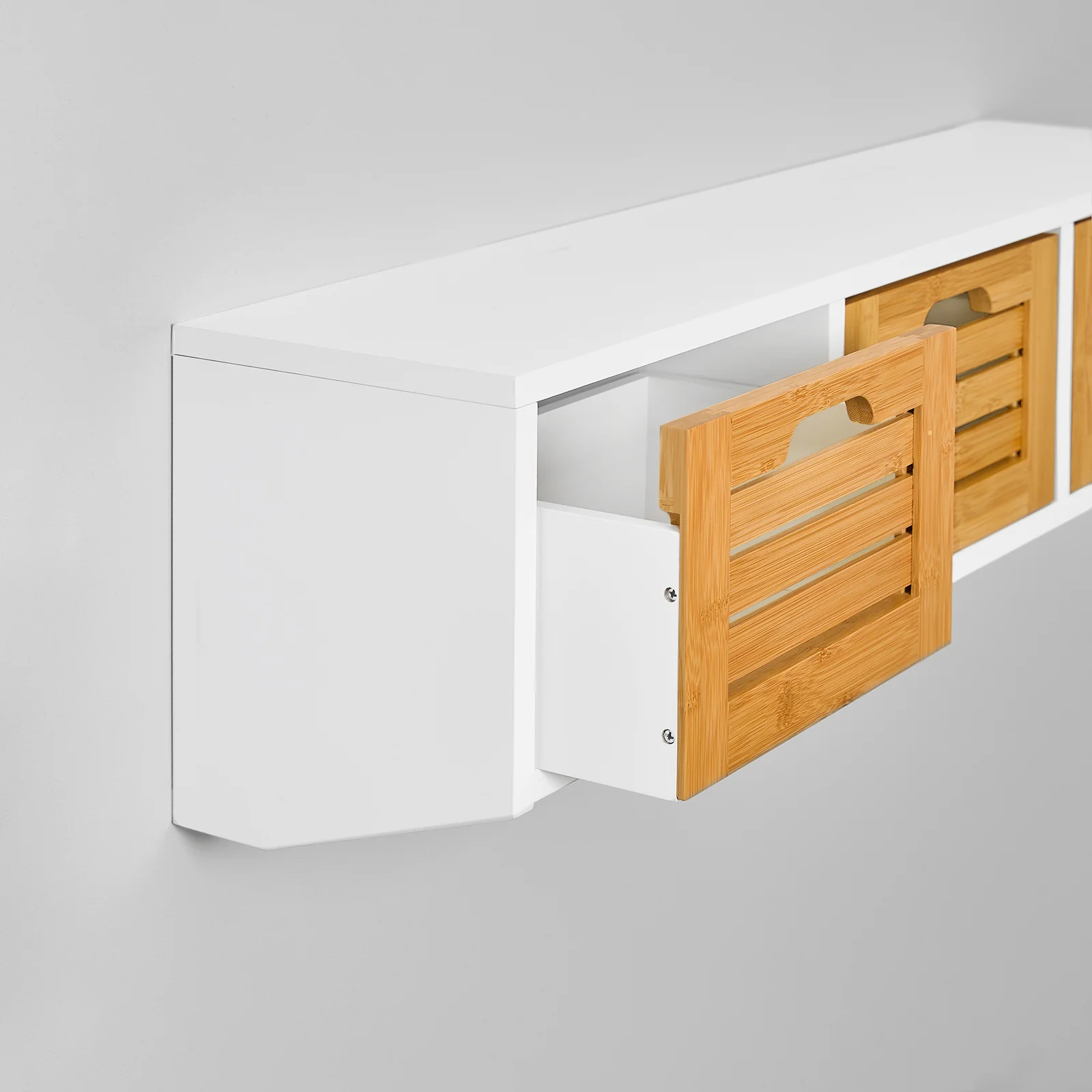 SoBuy FSR23-WN+FHK19-WN  Set de 1 Banco Zapatero y 1 Estante de Pared - Image 6