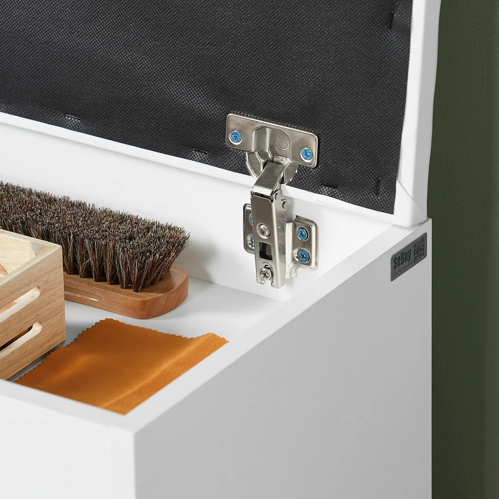 SoBuy FSR25-W Banco zapatero con asiento de PU Blanco - Image 6