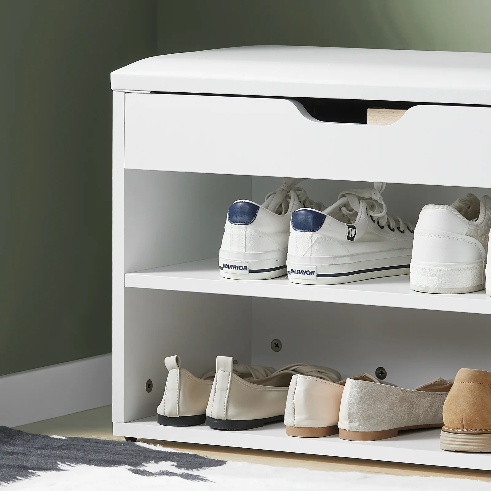 SoBuy FSR25-W Banco zapatero con asiento de PU Blanco - Image 7