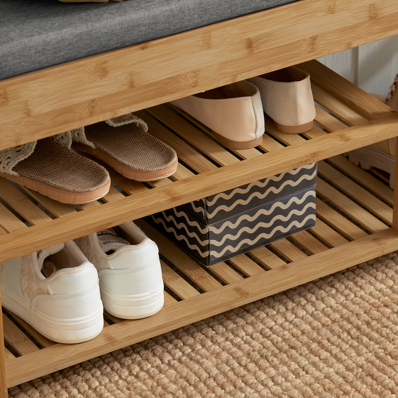 SoBuy FSR47-N Banco Zapatero con cajón y cojín - Image 7
