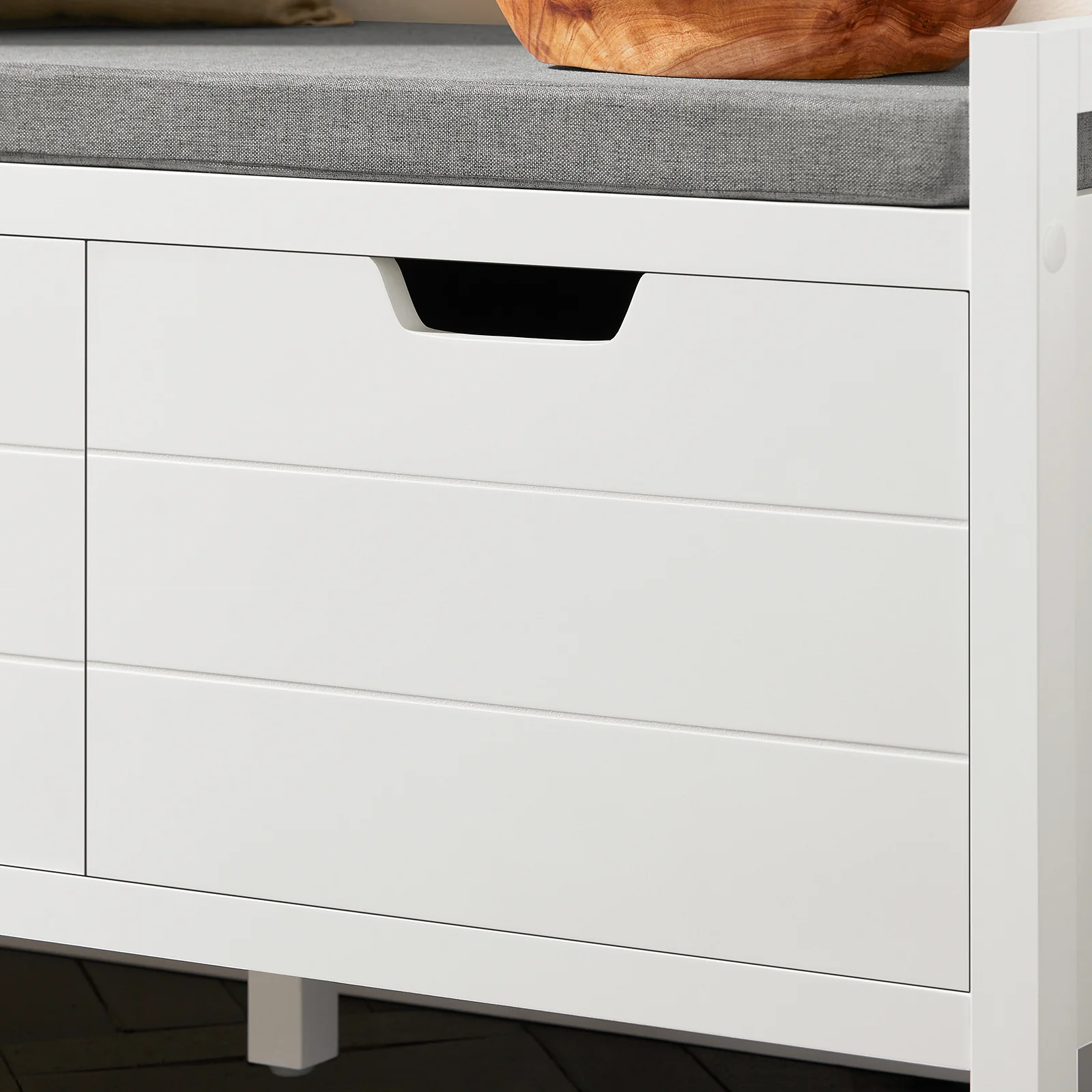 SoBuy FSR63-II-W Zapatero Banco con 2 Puertas Blanco - Image 6