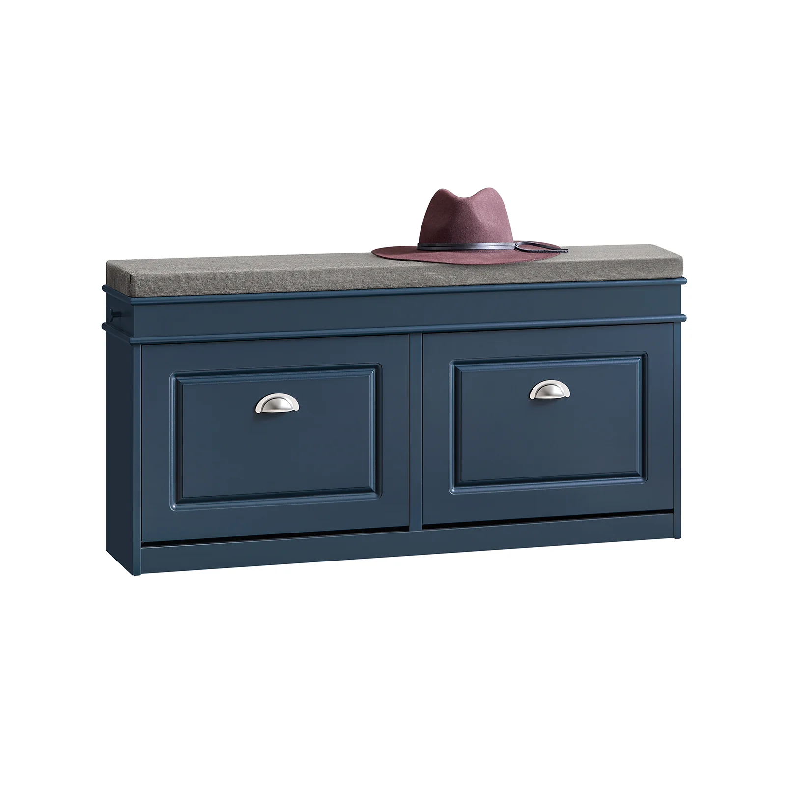 SoBuy FSR64-B Zapatero Banco estrecho con 2 Puertas Abatibles Azul fondo 24cm