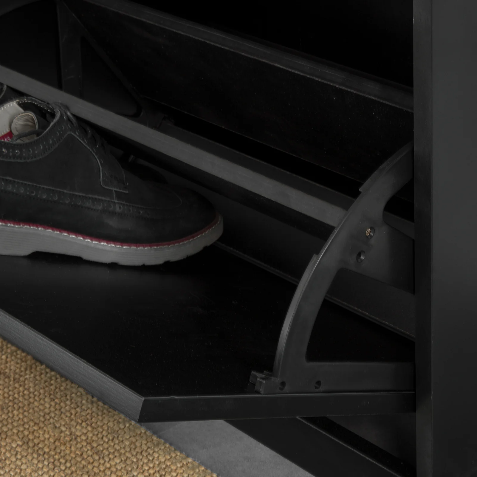SoBuy FSR64-SCH Zapatero Banco con 2 solapas Negro - Image 9