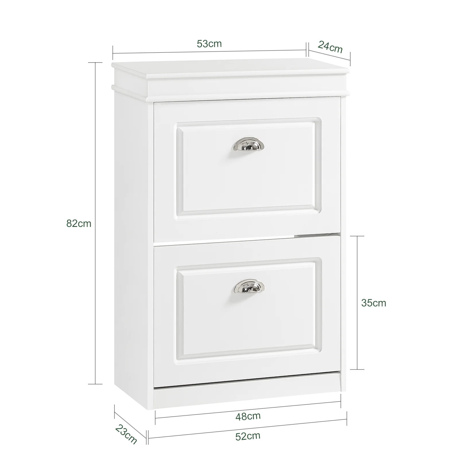 SoBuy FSR78-W Zapatero estrecho con 2 solapas Blanco H83cm - Image 3
