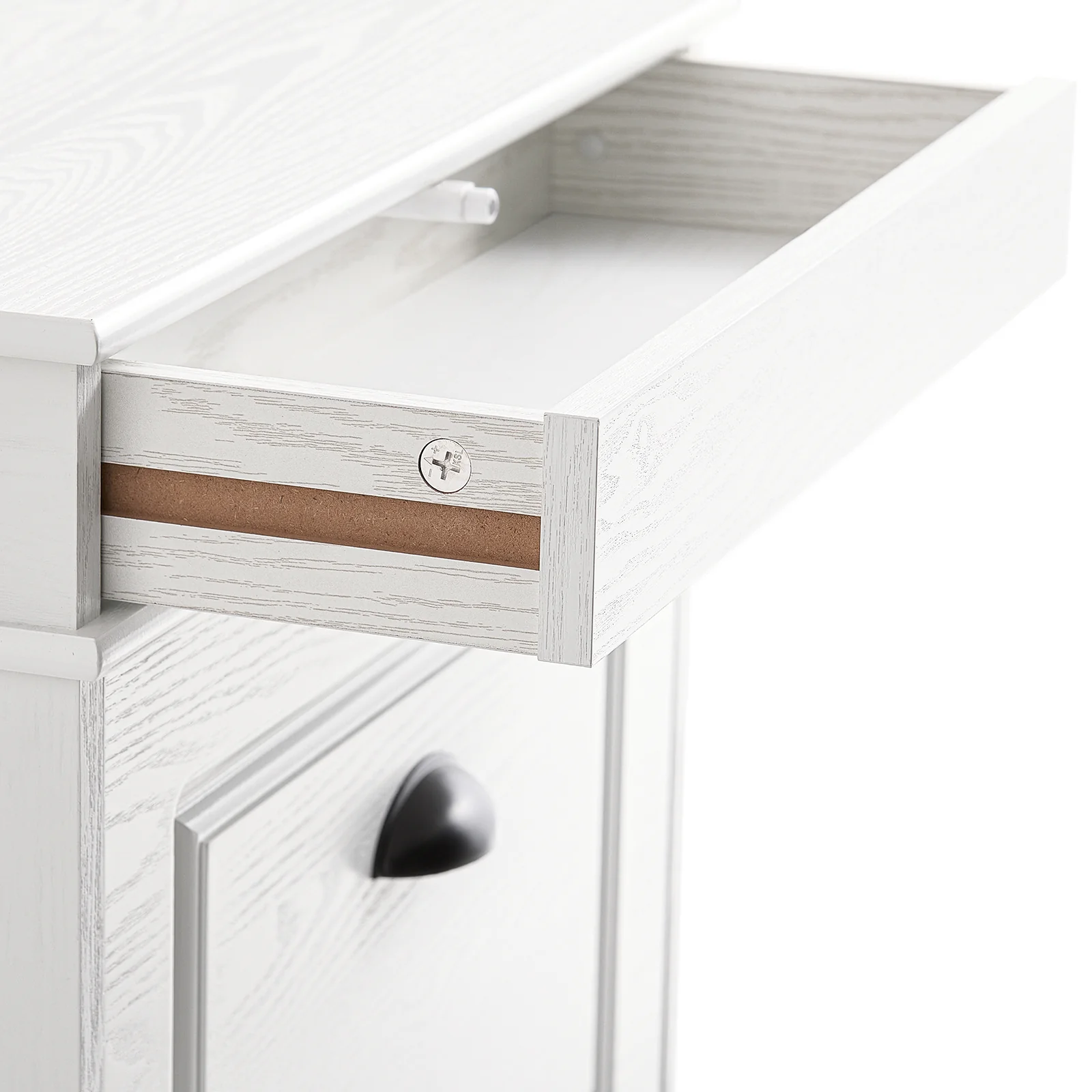 SoBuy FSR78-WG Zapatero Estrecho con 2 Solapas y 1 Cajón acabado Madera Blanca 54x24x82cm - Image 8
