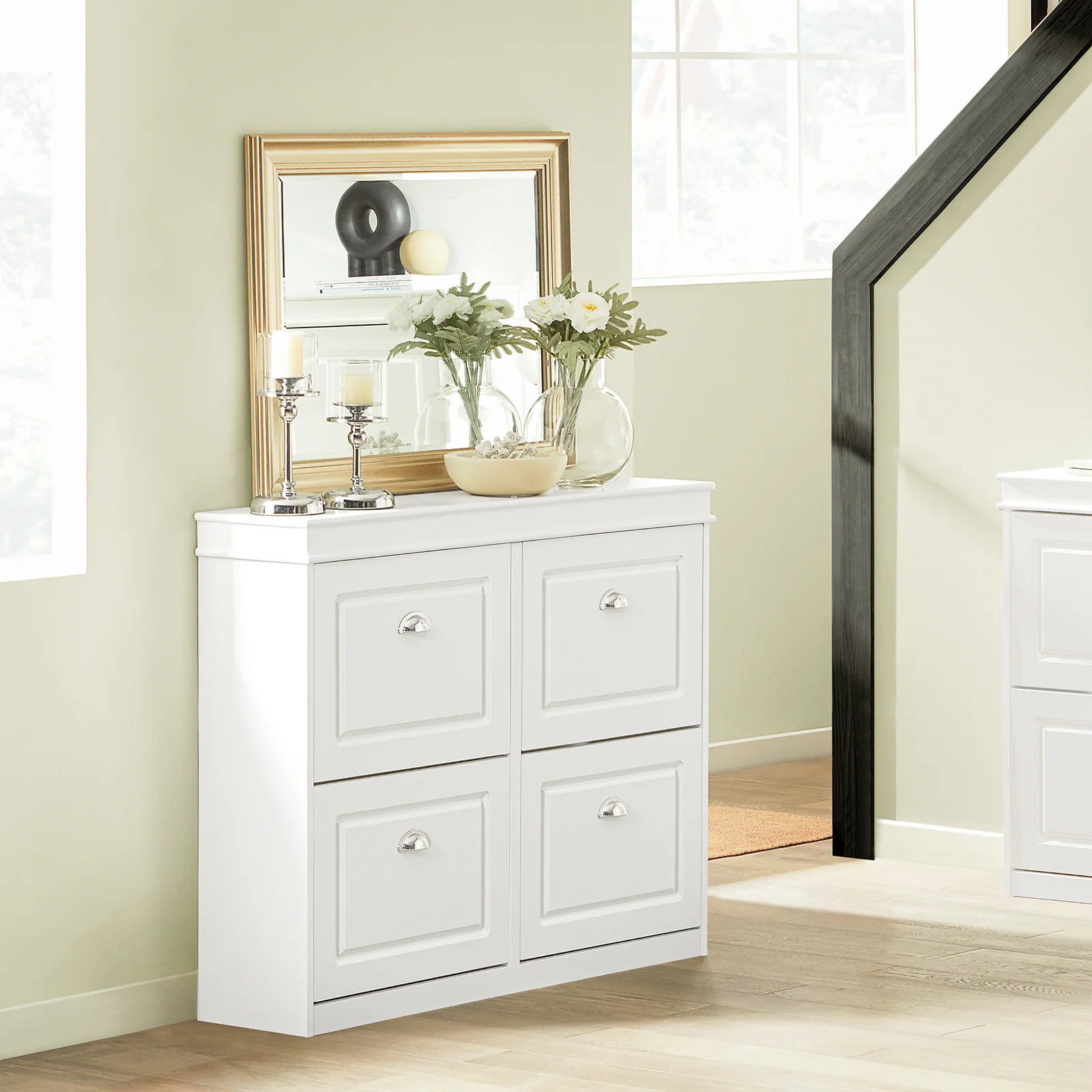 SoBuy FSR79-W Zapatero Estrecho con 4 Puertas Mueble Zapatero Blanco - Image 9