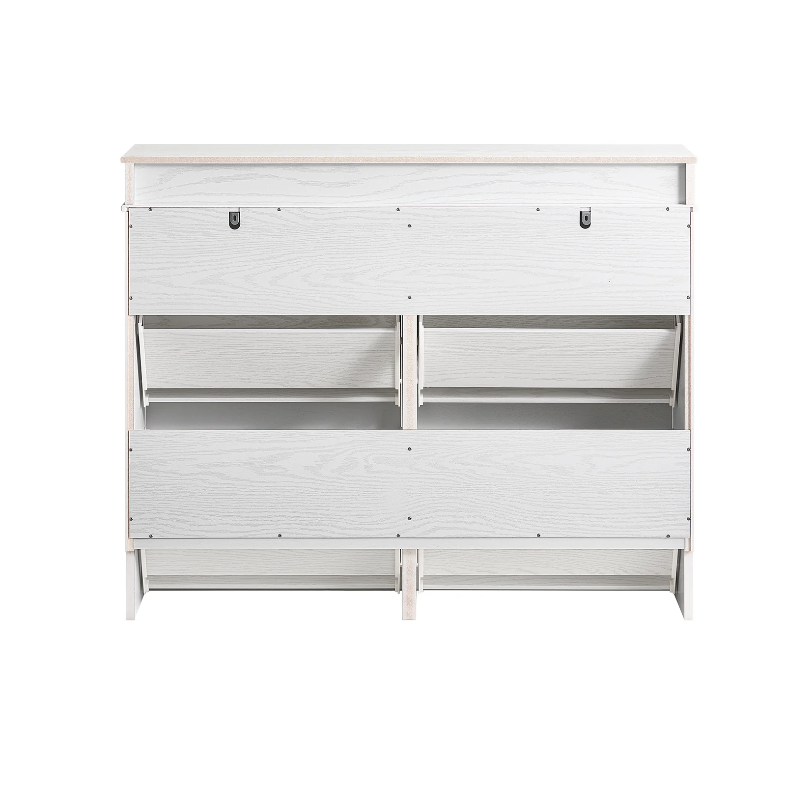 SoBuy FSR79-WG Zapatero Estrecho 4 Solapas para Entrada y Recibidor | Madera Envejecida Blanca - Image 8