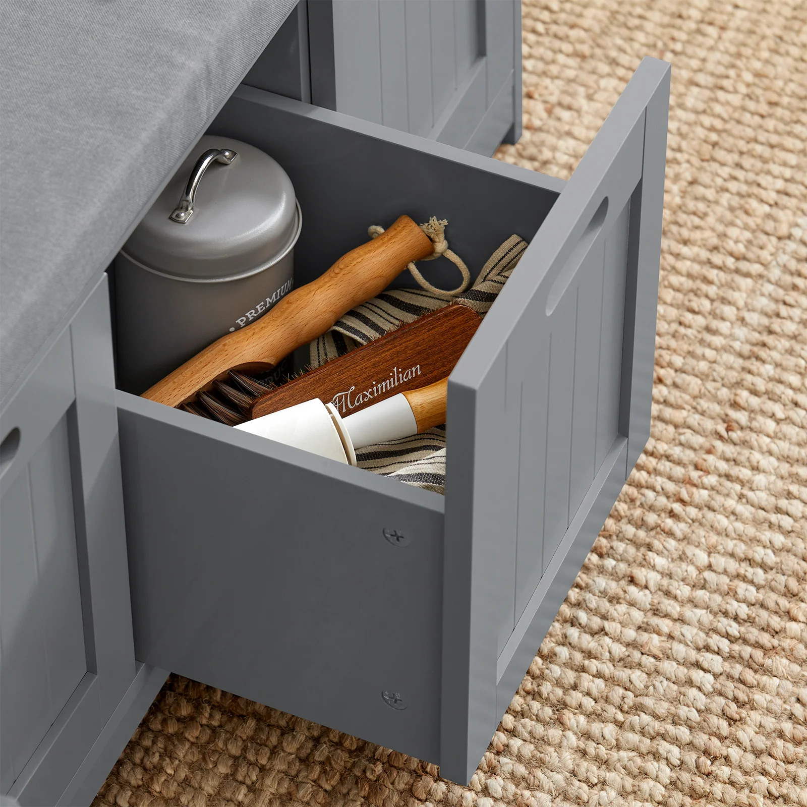 SoBuy FSR80-SG Zapatero Banco con 2 Puertas y 1 cajón - Image 6