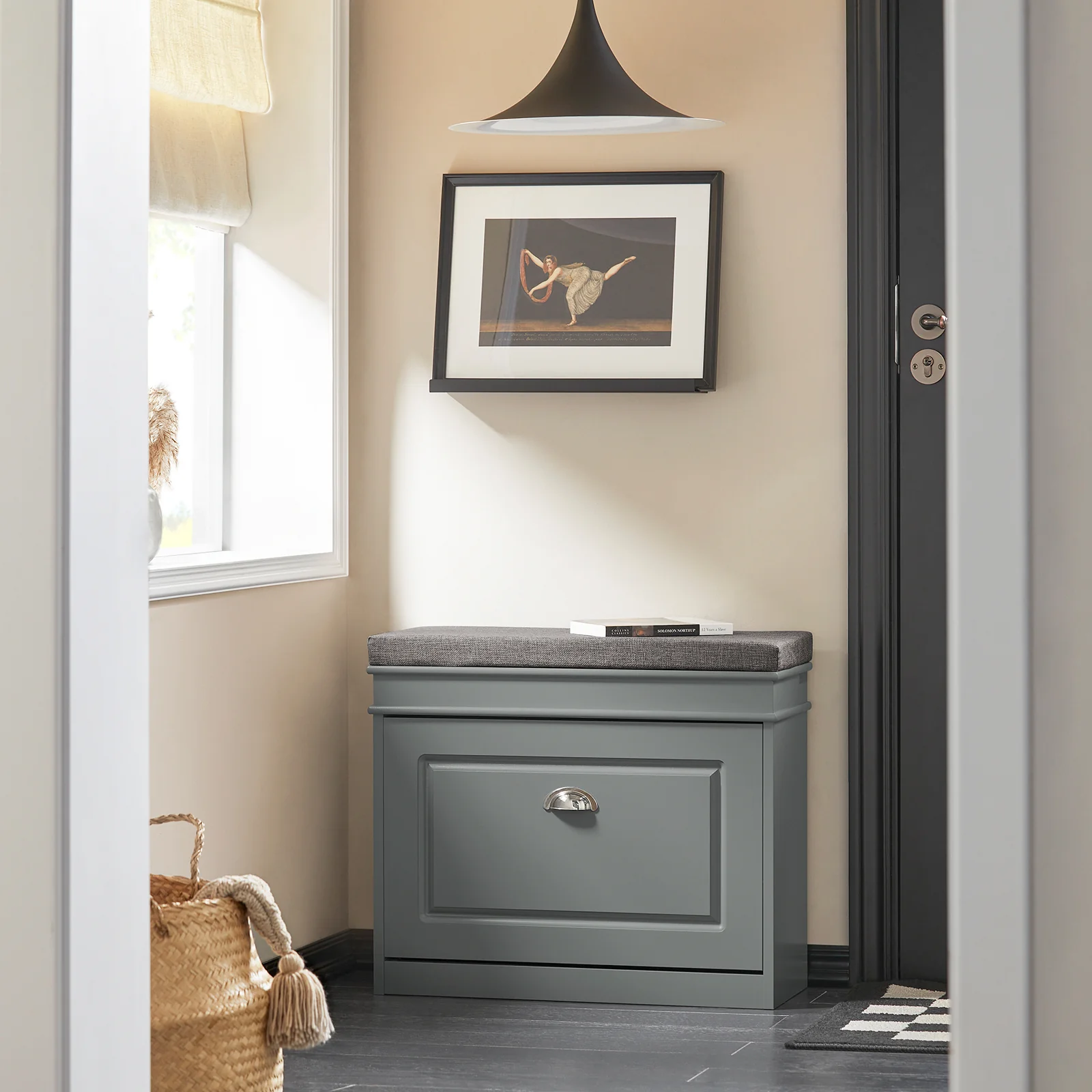 SoBuy FSR82-K-HG Banco Zapatero con 1 cajón Ancho 60cm Gris - Image 7