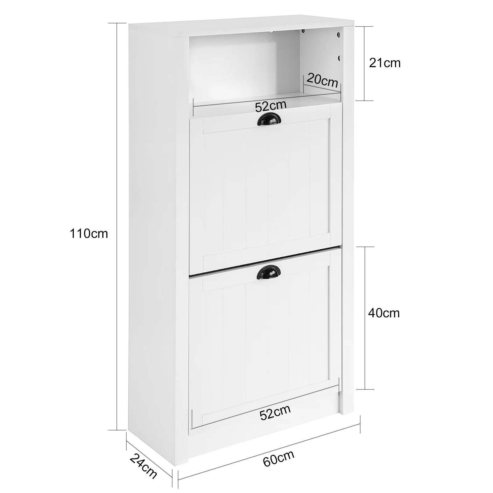 SoBuy FSR87-K-W Zapatero Estrecho con 2 Puertas Blanco - Image 3