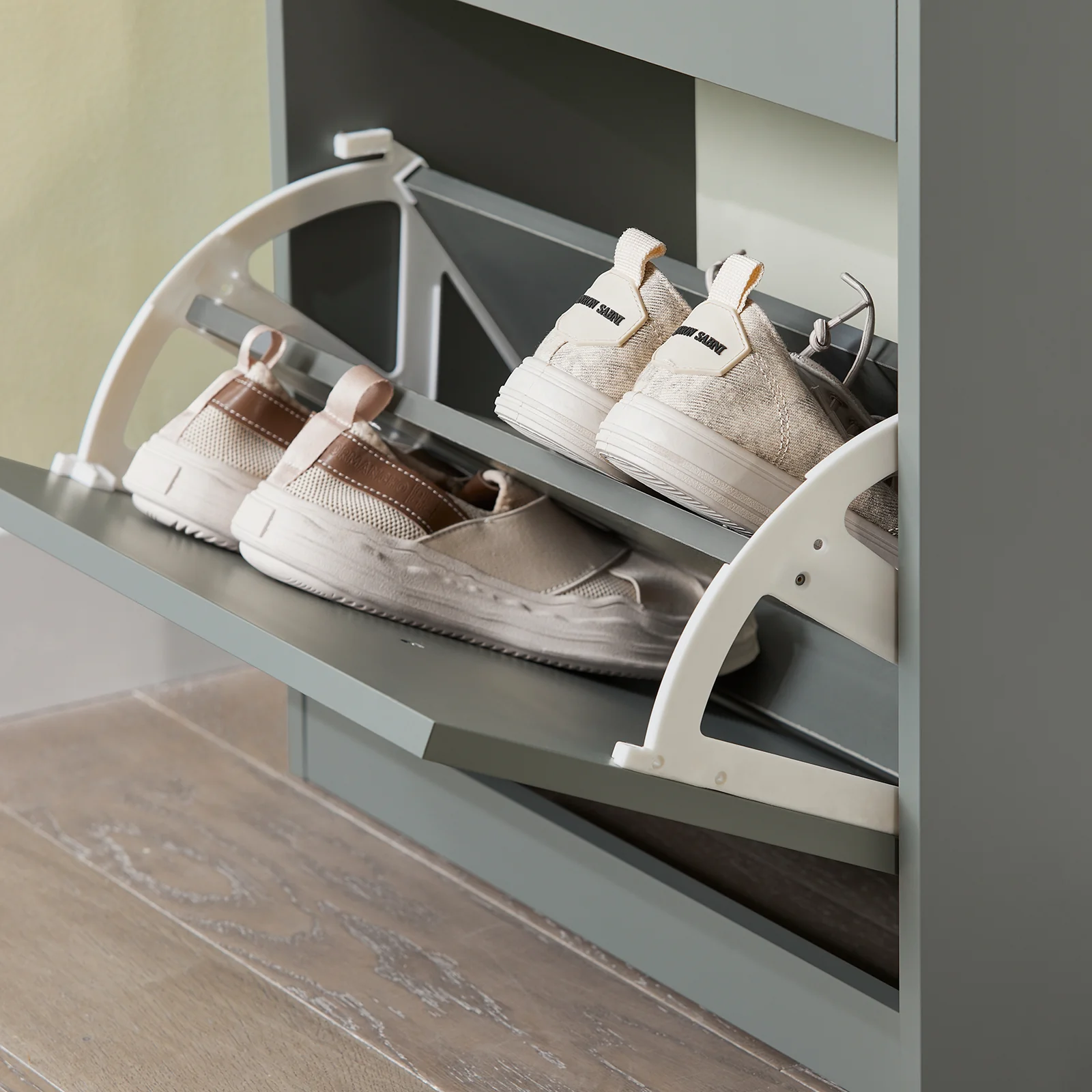 SoBuy FSR94-HG Zapatero Estrecho con 3 Solapas Gris 53 x 24 x 117 cm - Image 7