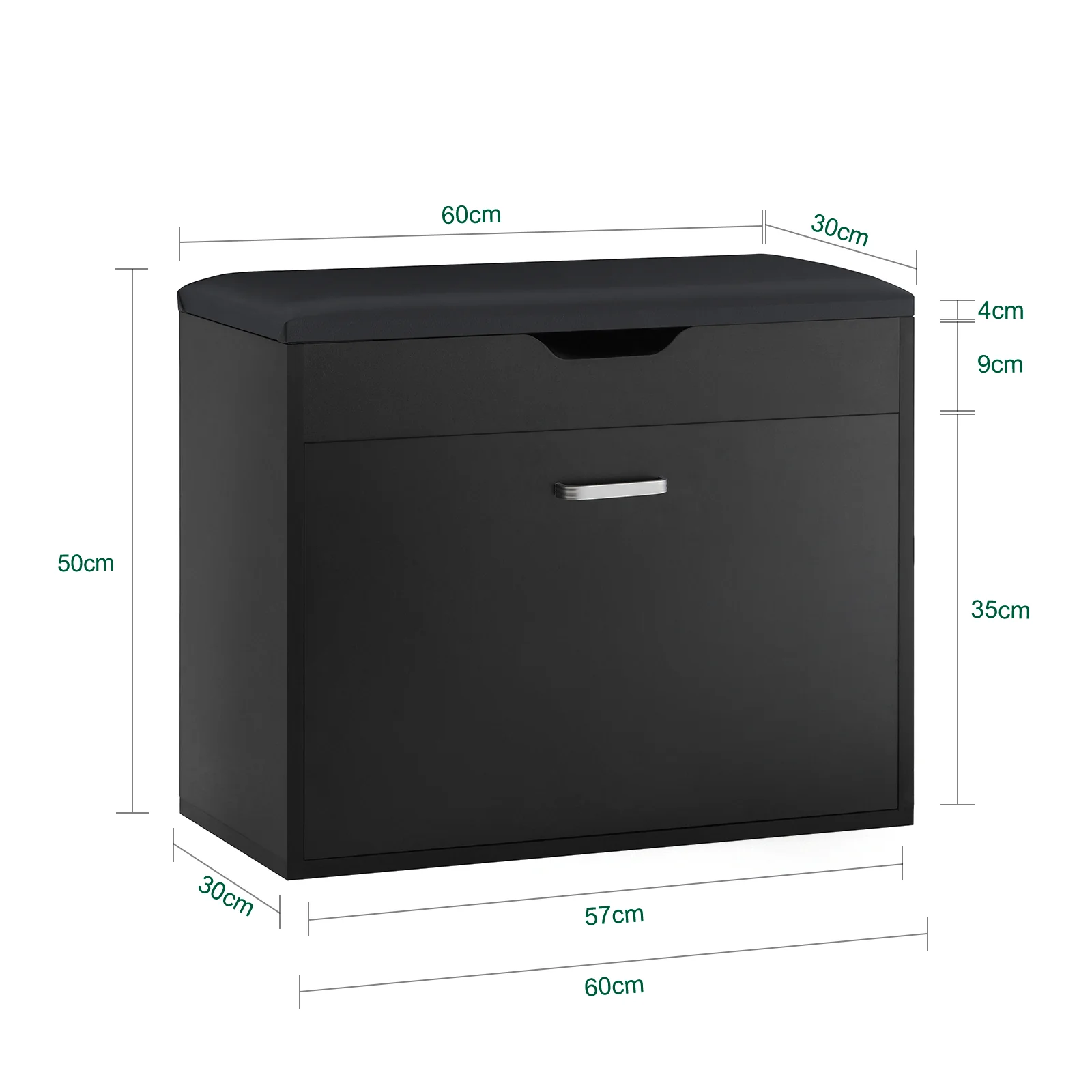SoBuy FSR95-SCH Banco Zapatero con 1 Solapa Negro - Image 3