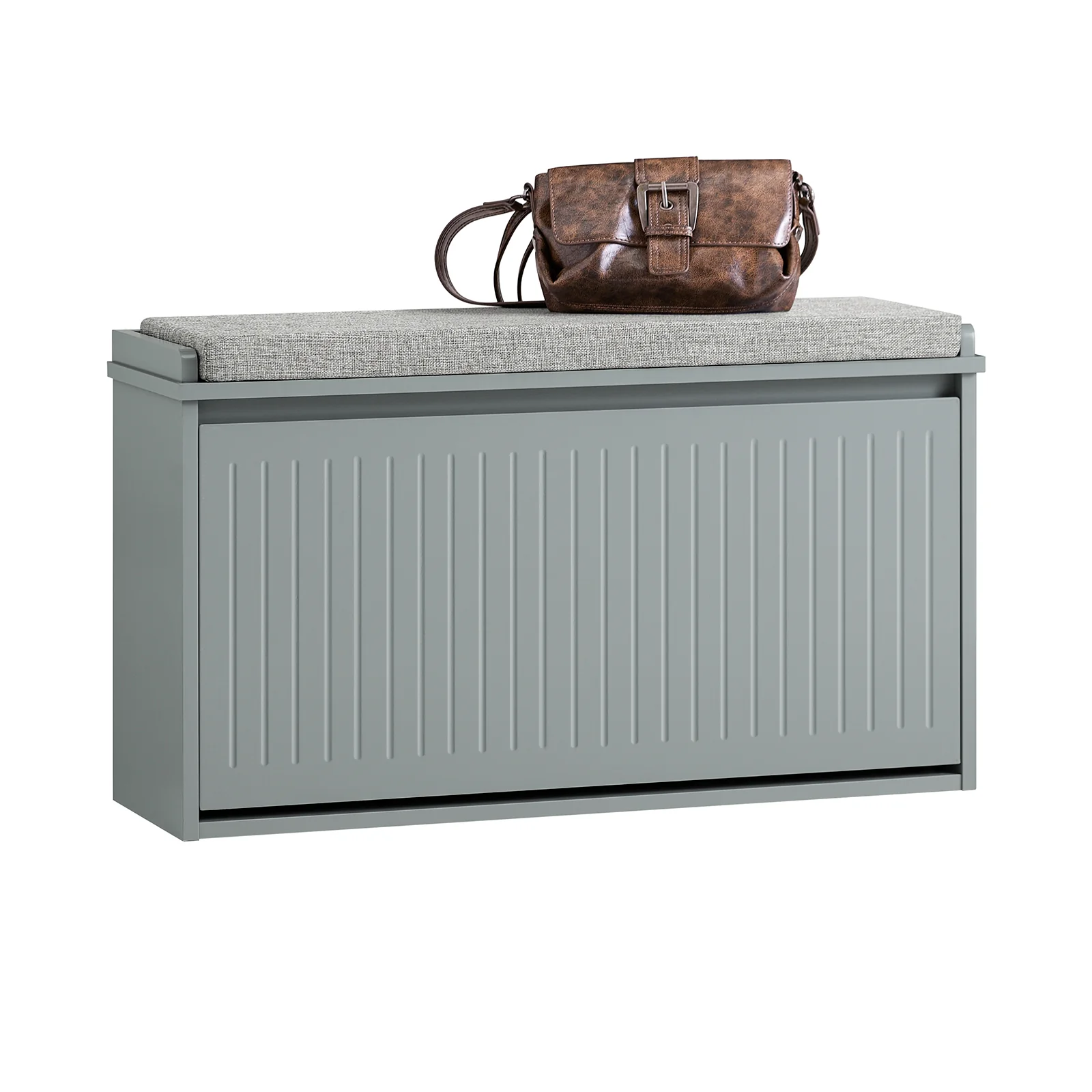 SoBuy FSR98-L-HG Banco Zapatero con 1 Solapa Gris 80x26x45cm