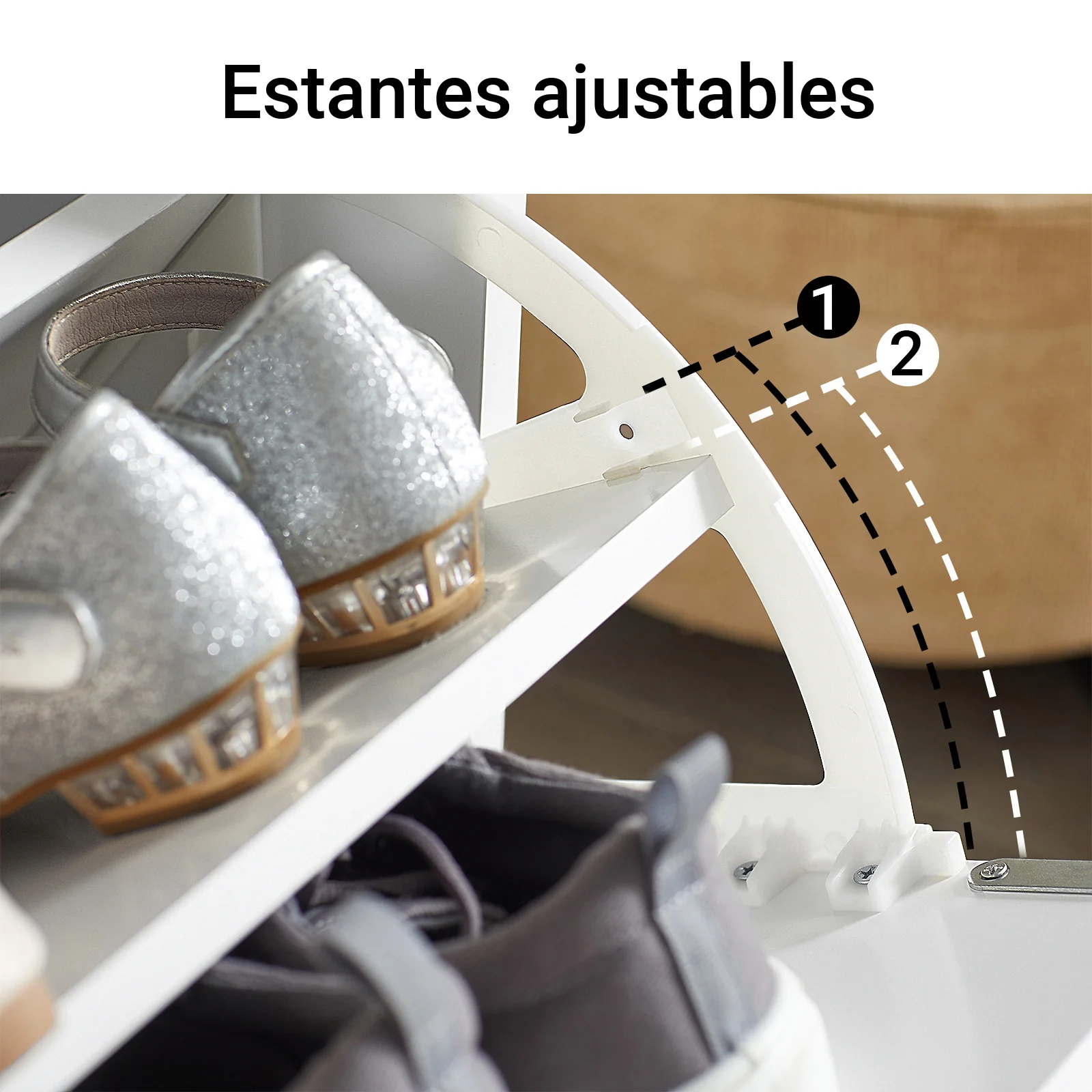 SoBuy FSR98-W Banco Zapatero con 1 solapas Blanco 60x26x46cm - Image 6